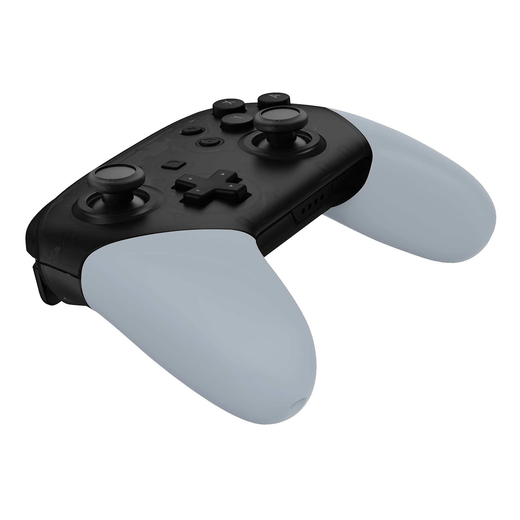 eXtremeRate New Hope Gray Replacement Handle Grips for Nintendo Switch Pro Controller - DIY Custom Hand Grip Shell Kit (Controller Not Included) | Perfect for Gaming, Customization & Comfort Enhancement