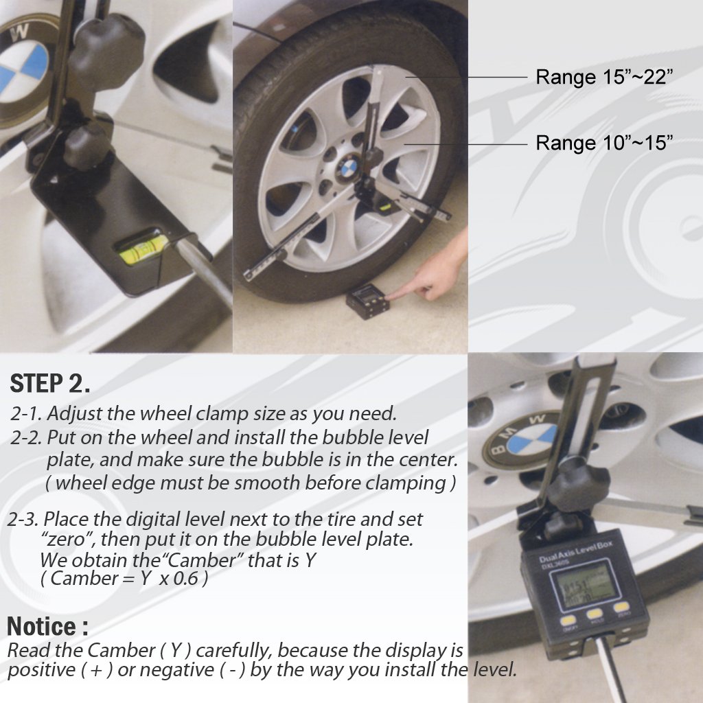 FIRSTINFO Digital Wheel Alignment Tool Kit with Angle Position Sensor & Protractor - Complete All-in-One Kit for Car, Truck, and SUV Wheel Alignment & Suspension Tuning