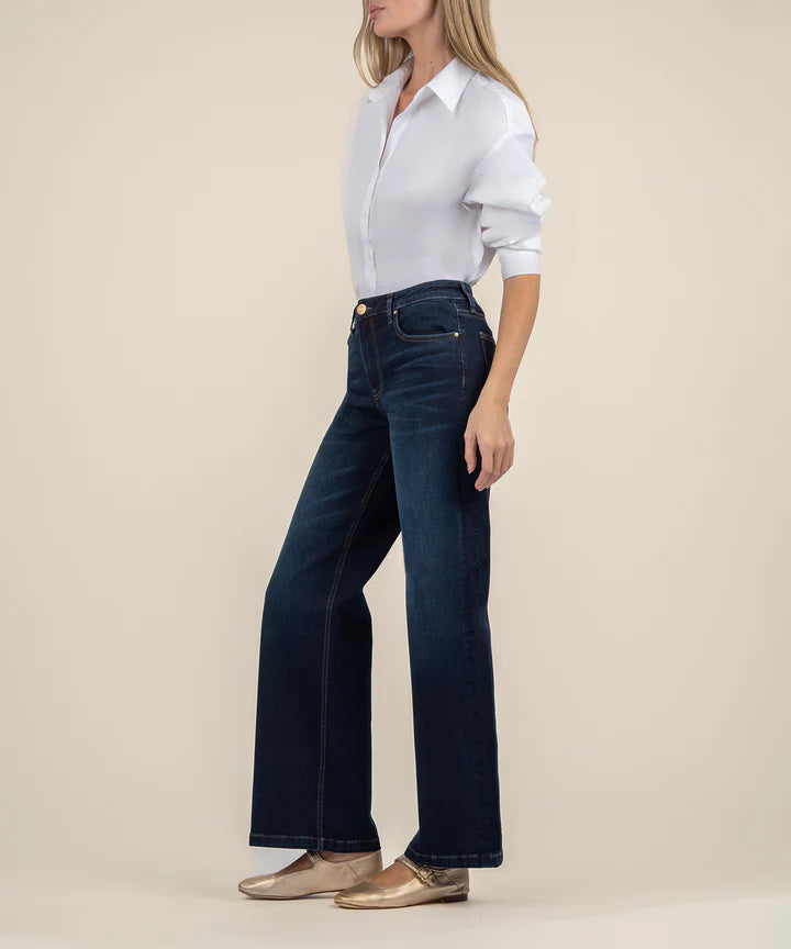 Kut High Rise Wide Leg Jeans for Women - Comfortable Stretch Denim Pants for Casual Wear & Everyday Outfits