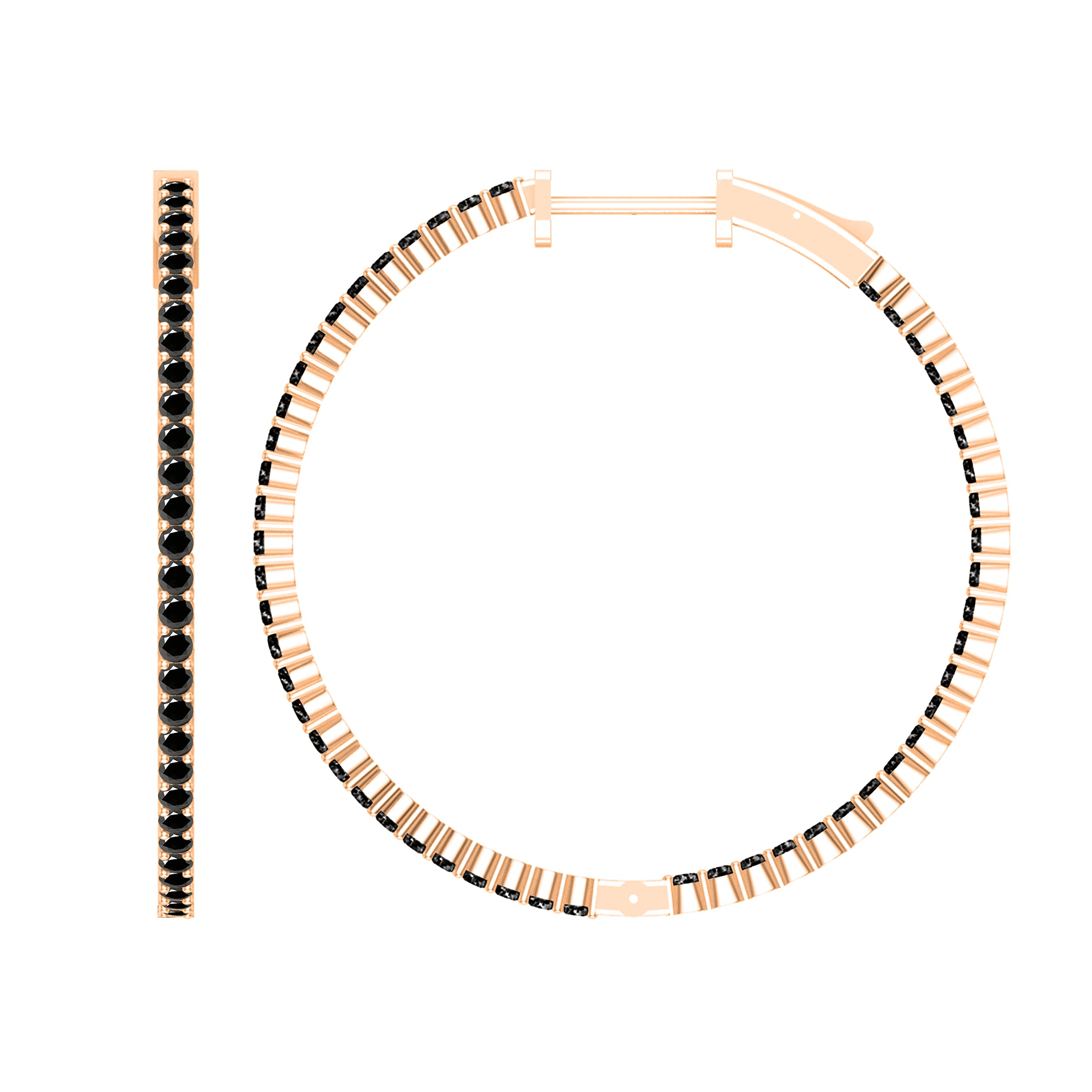 Dazzlingrock Collection 14K Solid Gold Round Gemstone & Diamond Inside Out Hinged Hoop Earrings for Women | Classic Thin Post Design | Perfect for Everyday Wear, Date Nights & Special Occasions