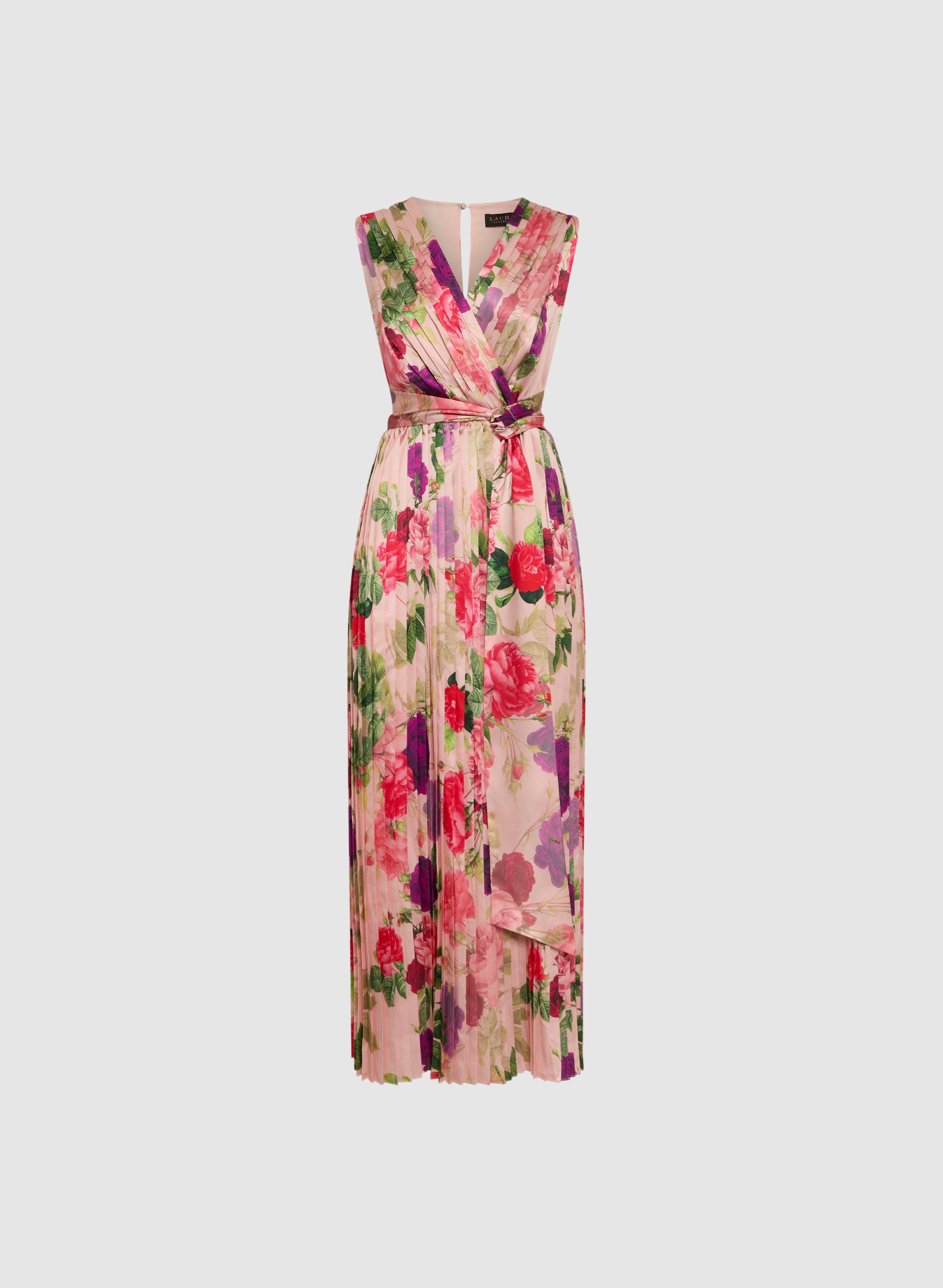 Elegant Floral Satin Dress for Women - Summer Party, Wedding Guest, Cocktail & Evening Occasions