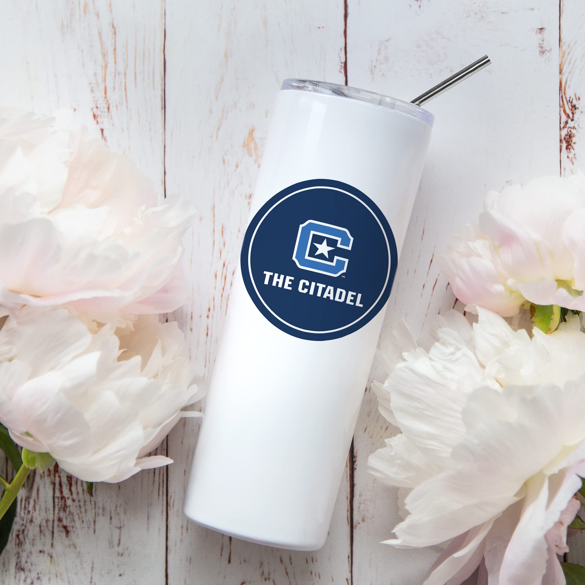 The Citadel Skinny Stainless Steel Tumbler with Straw & Lid - 20oz Double Wall Insulated Water Bottle - Keeps Drinks Hot/Cold for Hours - Perfect for Office, Gym, Travel & Outdoor Activities