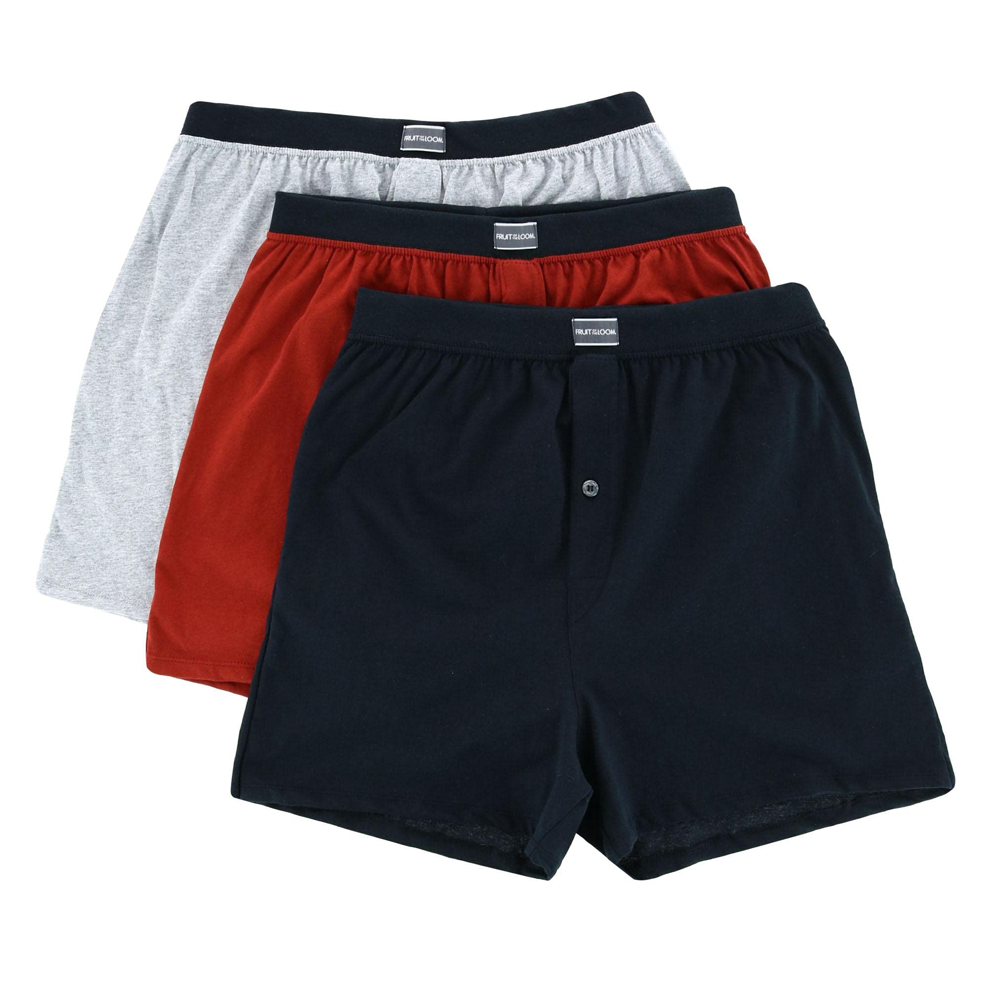 Fruit Of The Loom Men's Cotton Boxer Briefs 3-Pack - Size Large, Assorted Colors | Soft & Breathable Underwear for Everyday Comfort & Active Lifestyle