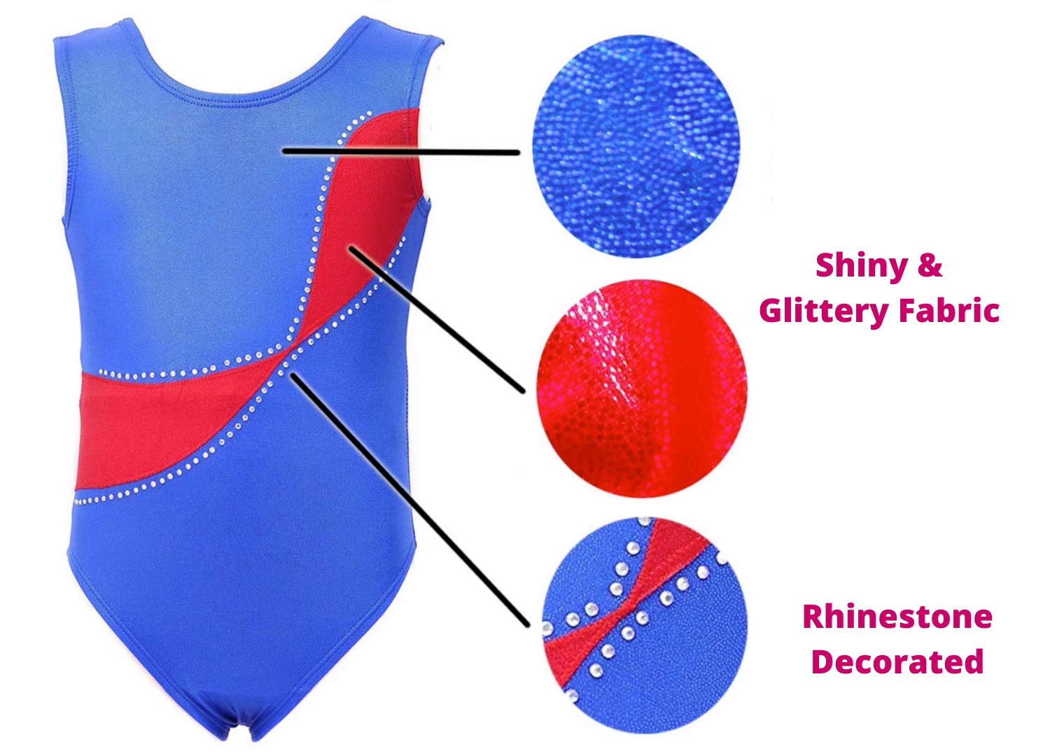 Dancina Girls Gymnastics Tank Top Leotard Dancewear 8 Red Swoosh - Perfect for Ballet, Cheerleading & Performance