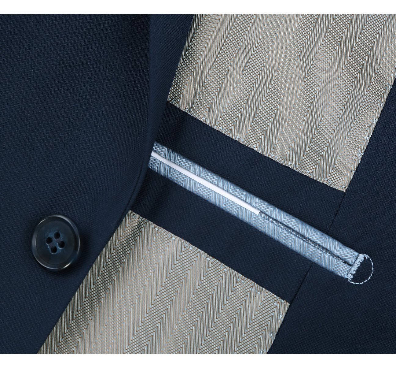 Alessandro Vitello by Renoir Navy Blue 2-Piece Slim Fit Single Breasted Notch Lapel Suit for Men | Business Formal Attire | Wedding, Office & Special Occasion Wear