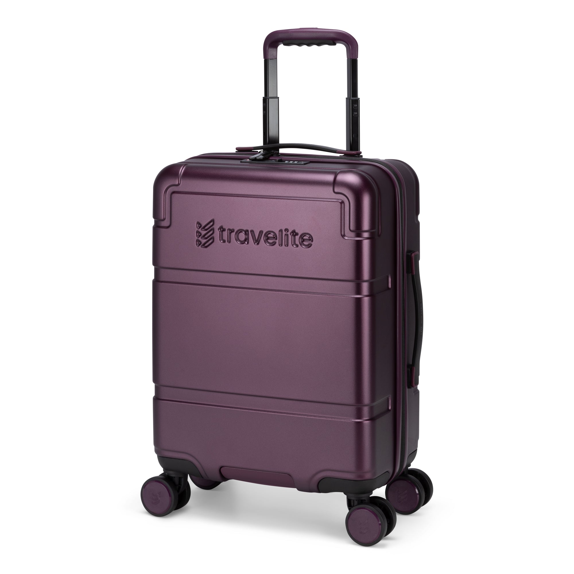 Travelite Itinerary Polycarbonate Spinner Carry On Luggage - Lightweight Durable Suitcase for Air Travel, Business Trips & Weekend Getaways