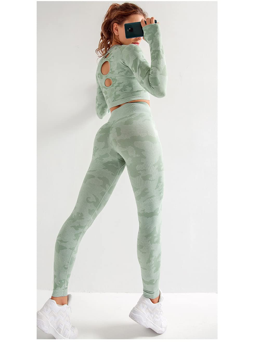 Women's 2-Piece Workout Set - High Waisted Yoga Leggings & Stretch Sports Bra - Gym Activewear for Yoga, Running & Fitness Training