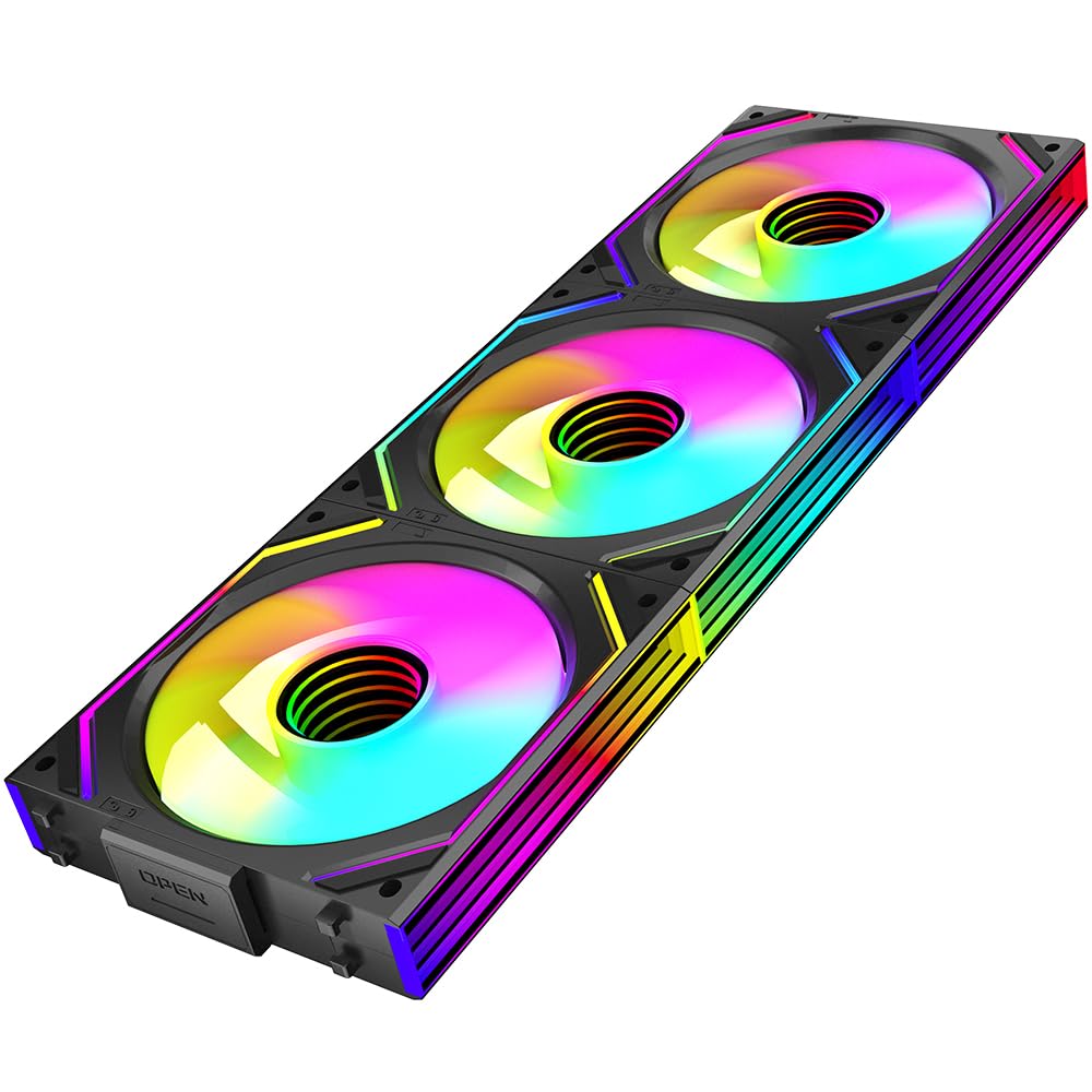 TZMRIT Interstellar-V2 120mm RGB PWM ARGB PC Cooling Fan Triple Pack - High Performance Infinity Fan for Gaming PC, Case & CPU Cooler - Perfect for Custom Builds, Overclocking & RGB Lighting Setup
