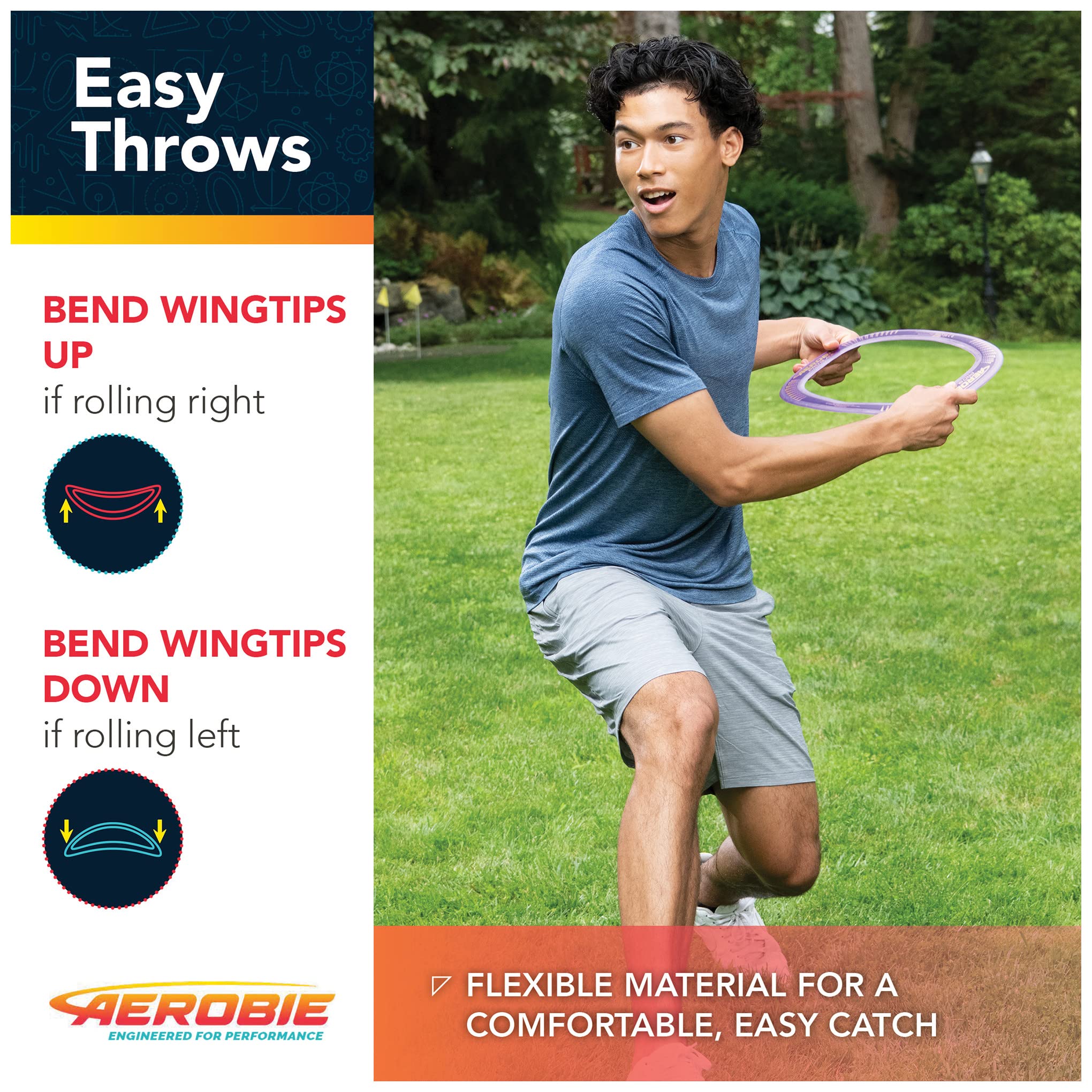 Aerobie Pro Blade Throw Ring - Lightweight Flying Disc for Kids & Adults, Perfect for Disc Golf, Backyard Games, Outdoor Activities - Fun Family Toy for Ages 5+ (Purple) | Great for Picnics, Beach Days & Park Play