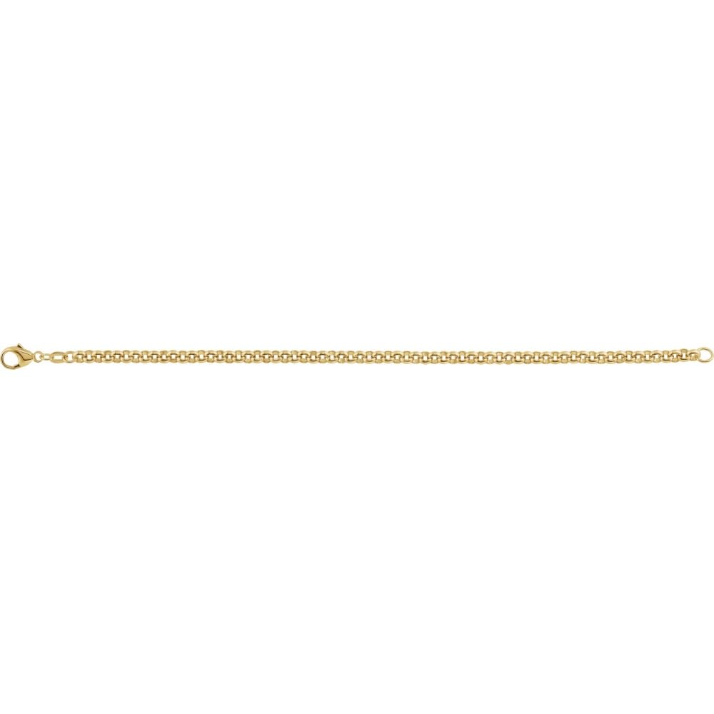 14K Solid Yellow Gold Rolo Chain Bracelet 7