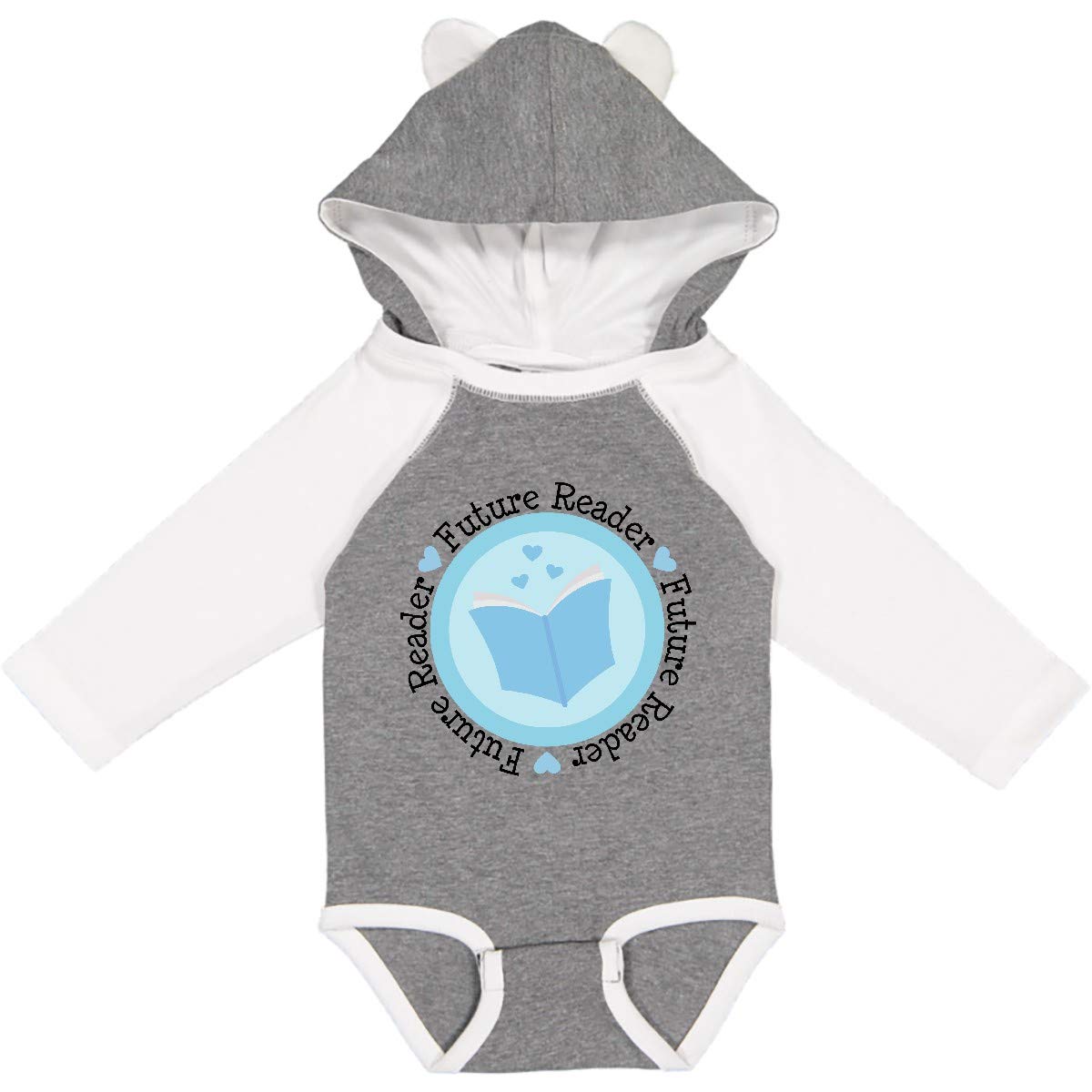 Inktastic Reading Future Reader Books Long Sleeve Baby Bodysuit - Soft Cotton Infant Onesie for Book Lovers & Storytime (Newborn to 24 Months) - Perfect for Library Visits, Bedtime Stories & Book-Themed Baby Showers
