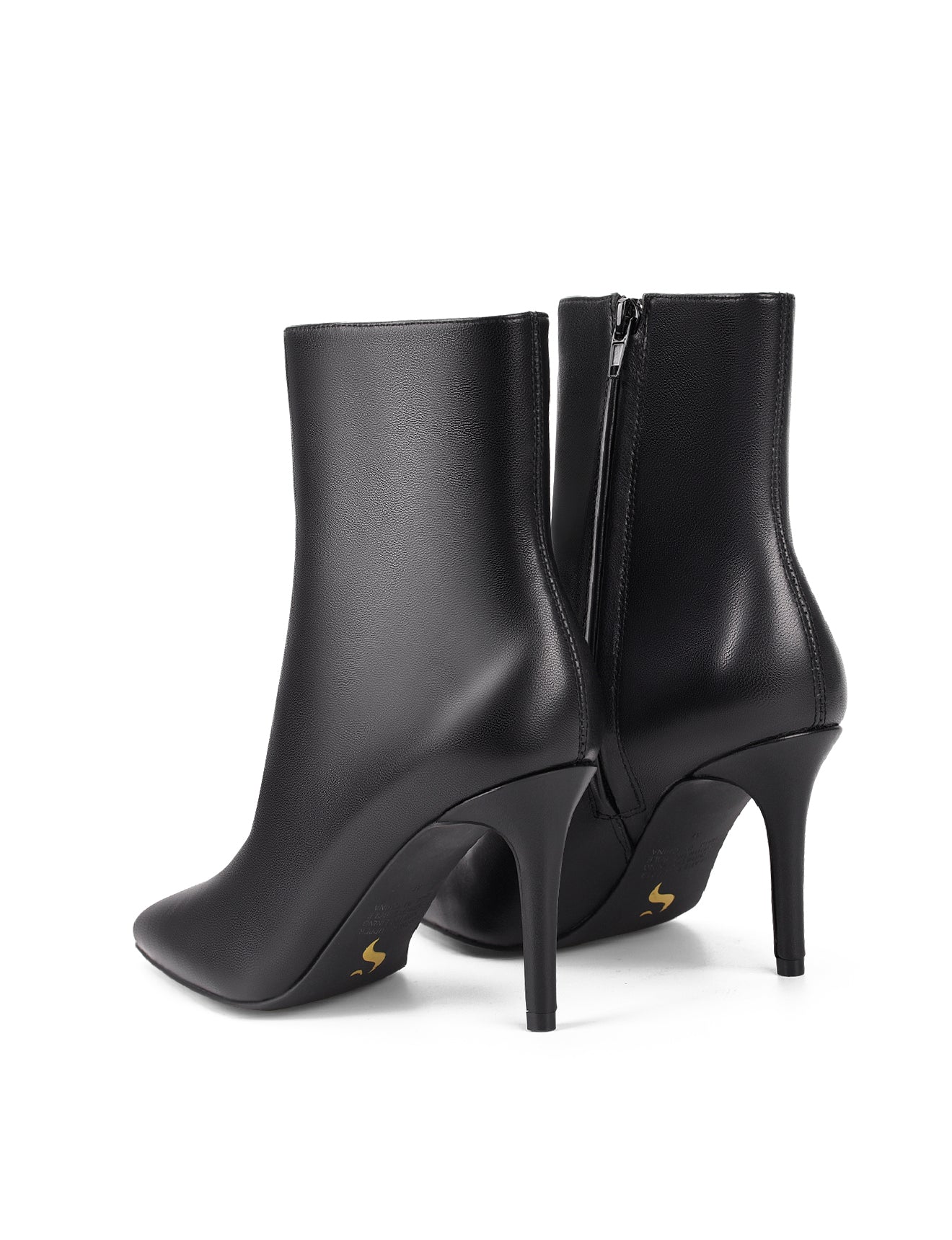 Black Leather Wisp Ankle Boots for Women - Stylish & Comfortable Fall/Winter Fashion Booties for Casual Outfits & Office Wear