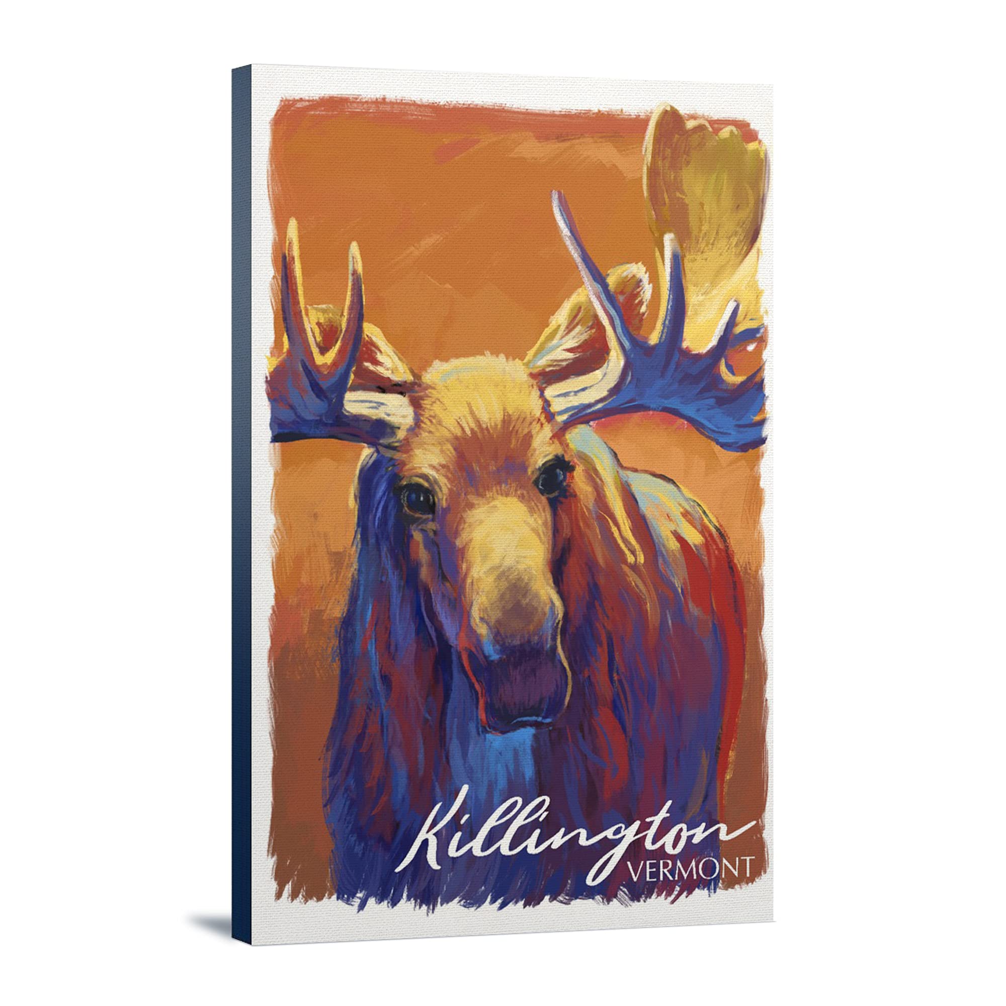 Lantern Press Killington Vermont Moose Wall Art - 16x24 Wrapped Canvas Print, Vivid Wildlife Decor for Living Room, Bedroom & Office