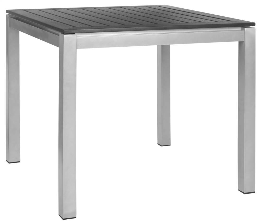 Safavieh Onika Square Outdoor Dining Table - Weather-Resistant Black Metal Patio Table for Garden, Poolside & Backyard Dining