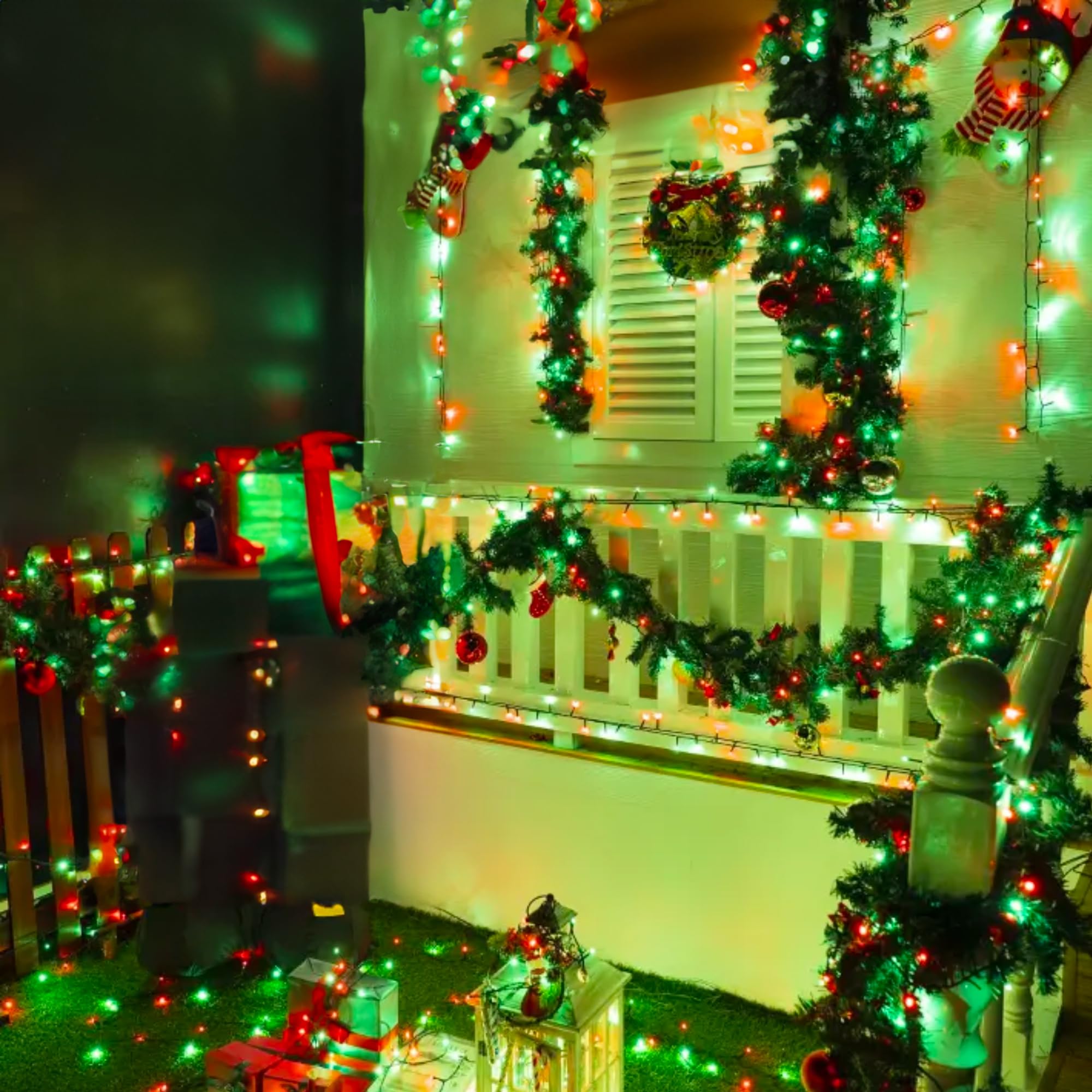 Dazzling Red and Green Christmas Mini String Lights - 20FT 100 LED Waterproof Fairy Lights with Plug, Connectable Indoor Outdoor Holiday Decor for Home, Party, Garden, Yard - Perfect for Christmas Tree, Mantel, Windows, and Outdoor Displays
