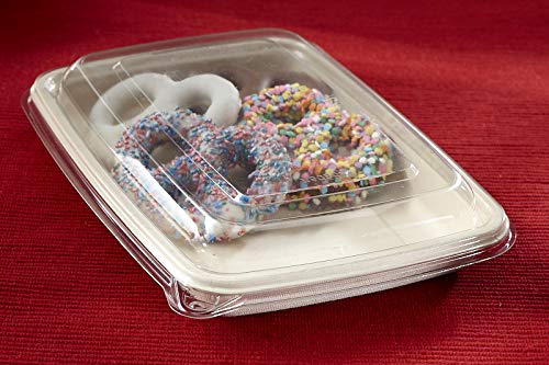 Clear Flat Lids for Rectangular Pulp Containers - 300 Pack Durable & Recyclable Plastic Food Storage Lids - Perfect for Takeout Containers, Meal Prep, and Restaurant Supplies