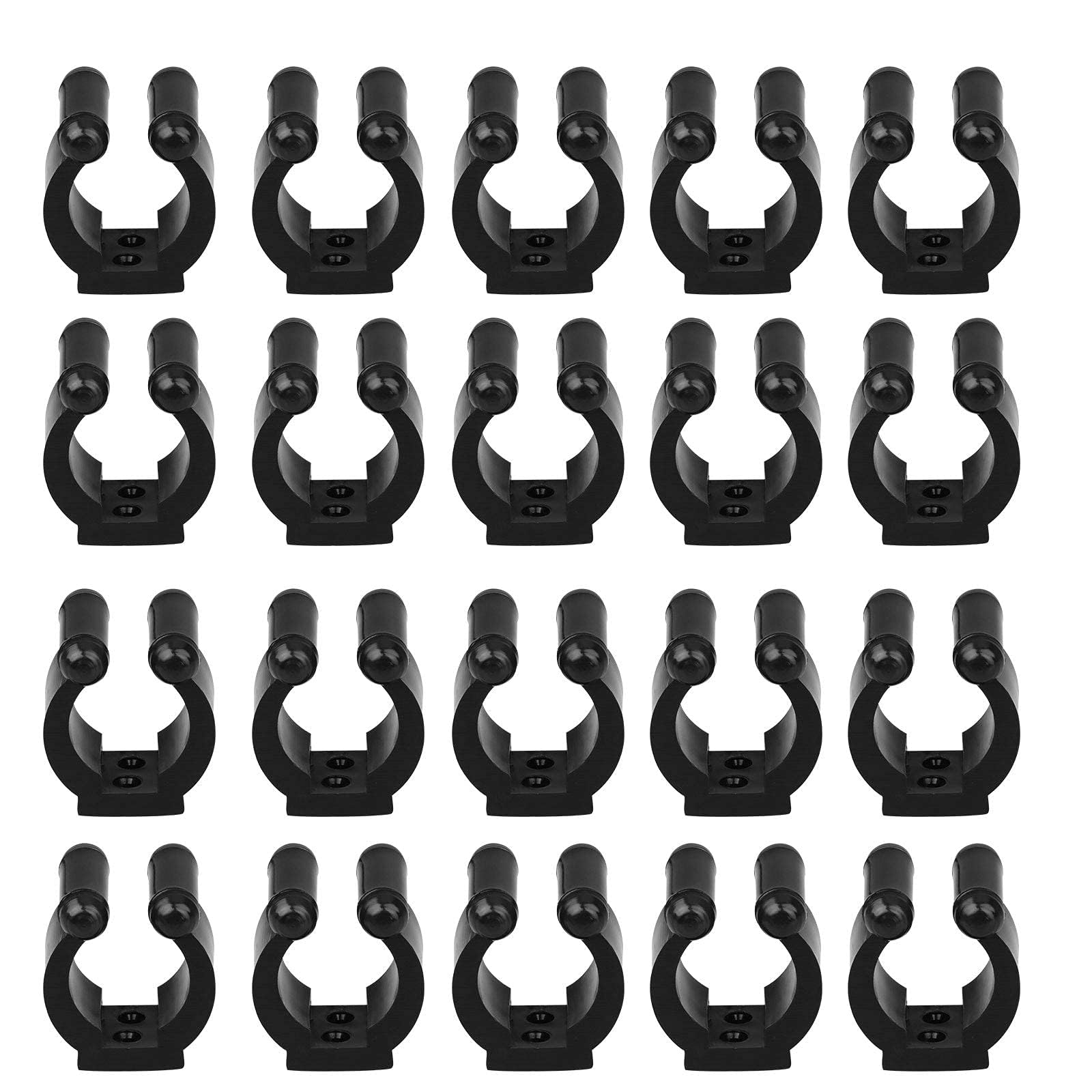 EEEKit 20-Piece Wall Mounted Fishing Rod Holder Set - Black Pole Storage Rack & Organizer Clips for Fishing Rods, Billiard Cues, Snooker Cues - Perfect for Garage, Basement & Boat Storage