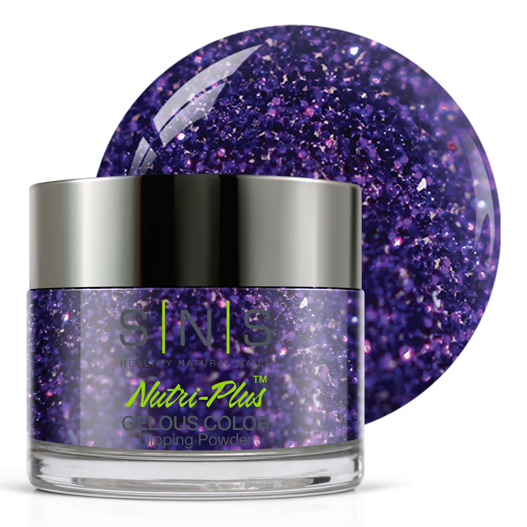 SNS Nail Dip Powder - Gelous Color Dipping Powder in Valedictorian (Purple/Violet Glitter) - Long-Lasting 14-Day Wear - Low Odor & No UV Lamp Needed - 1 oz - Perfect for Salon-Quality Manicures at Home & Professional Nail Art Designs