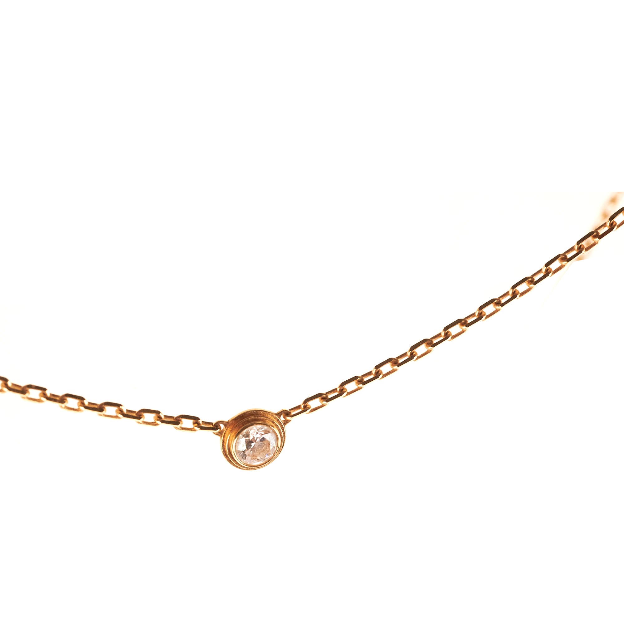 Cartier 18K Yellow Gold Small Diamond Pendant Necklace for Women - Perfect for Weddings, Anniversaries & Special Occasions