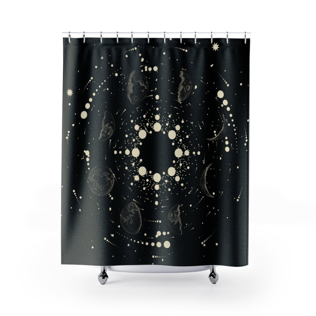 Celestial Zodiac Shower Curtain - Waterproof Bathroom Decor with 12 Zodiac Signs for Astrology Lovers - Perfect for Bathroom, Spa, and Dorm Room Decor
