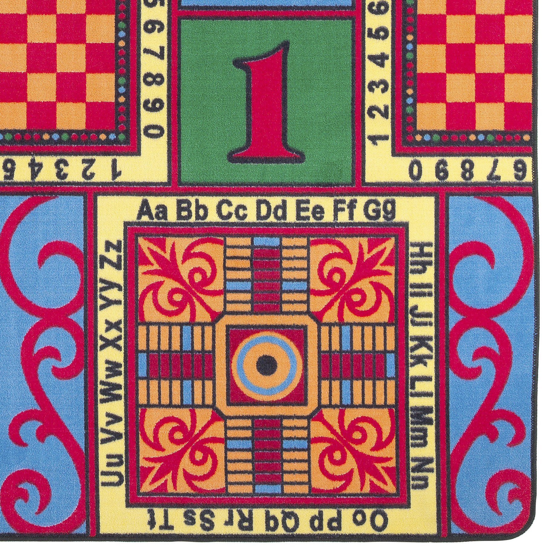 Flagship Carpets Educational Area Rug for Kids - Interactive Learning Carpet with Alphabet, Numbers & Games - 6' x 12' Multicolor Playroom Rug for Classroom, Nursery & Children's Bedroom - Perfect for Early Childhood Education & Playtime Activities
