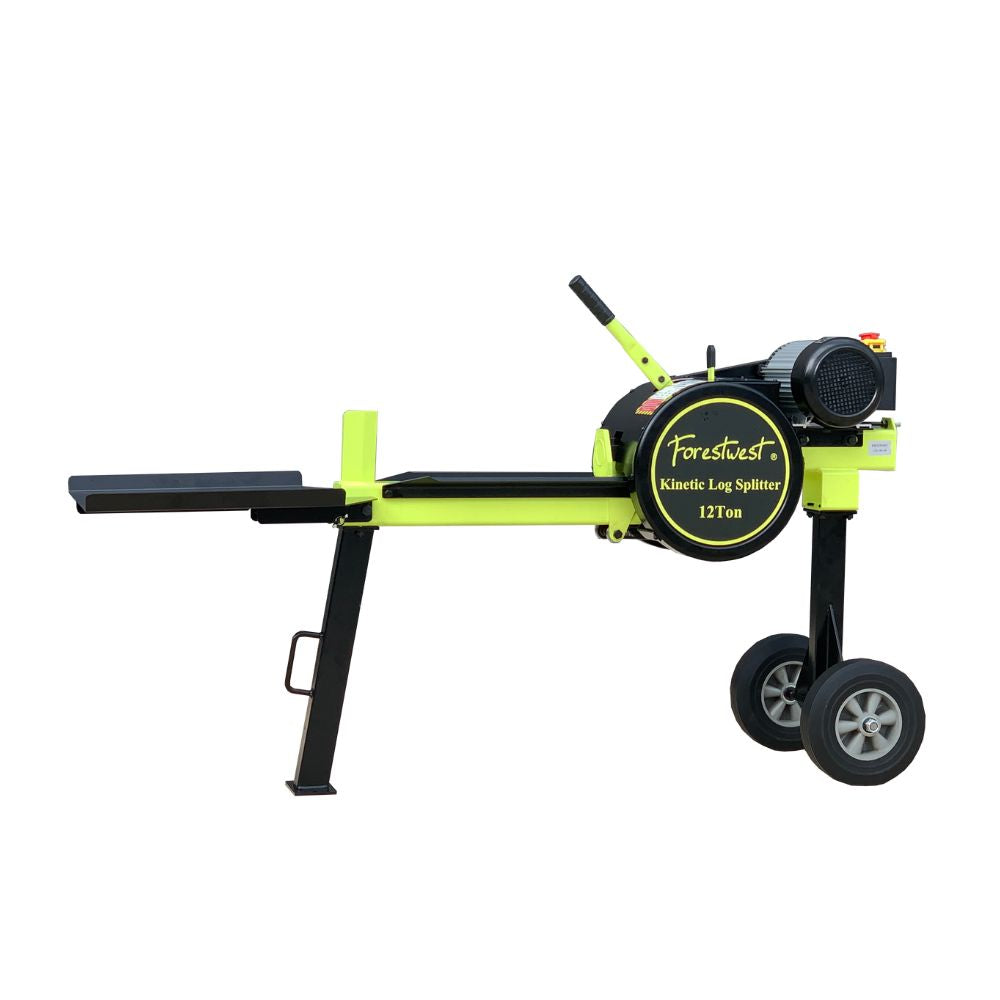 Forestwest 12 Ton Kinetic Log Splitter with Stand - 1800W Electric Firewood Splitter BM11130S for Home Heating, Fireplace & Wood Stove Use - Fast & Powerful Log Splitting Machine