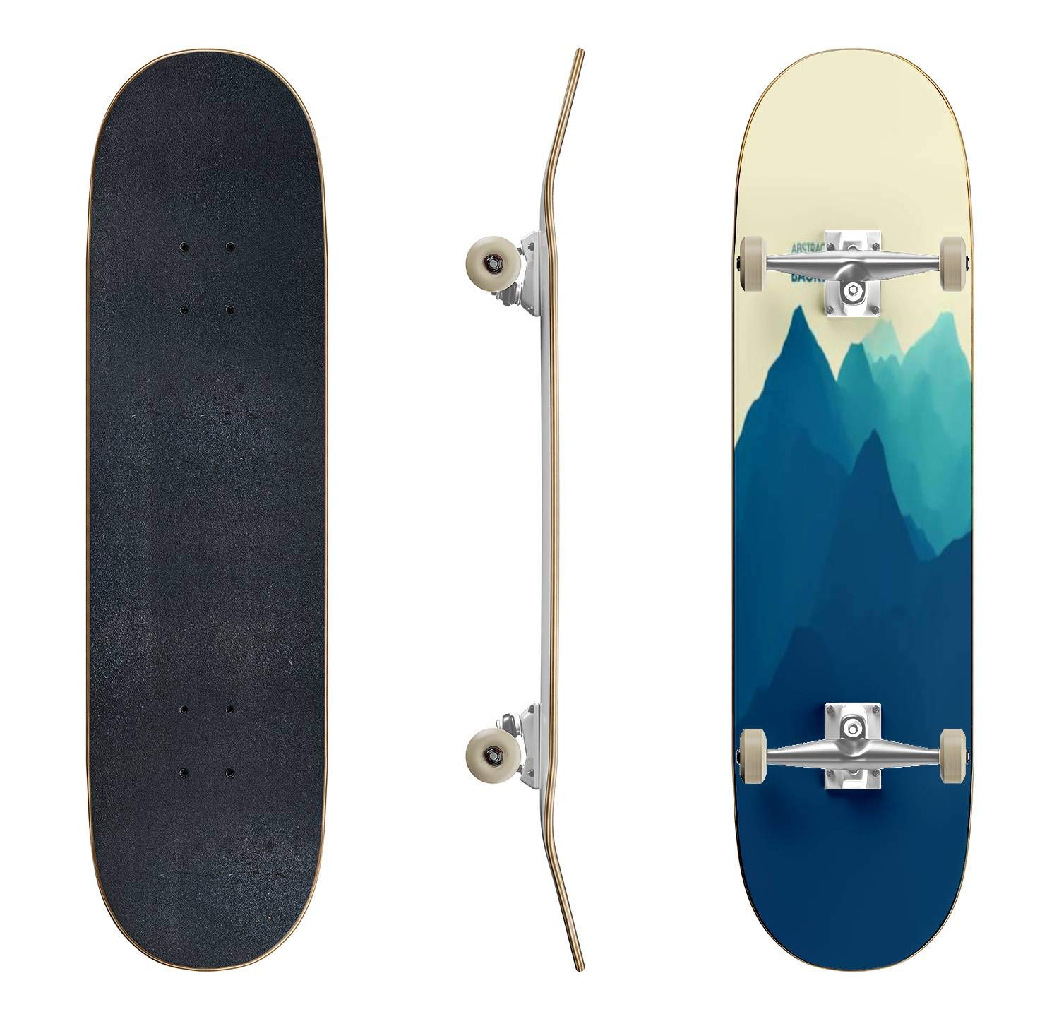 EFTOWEL Skateboard - Mountain Landscape Design Longboard for Beginners & Pros | Durable Concave Deck for Extreme Sports | Perfect Teen Gift for Skateboarding Enthusiasts | Great for Commuting, Tricks & Downhill Riding