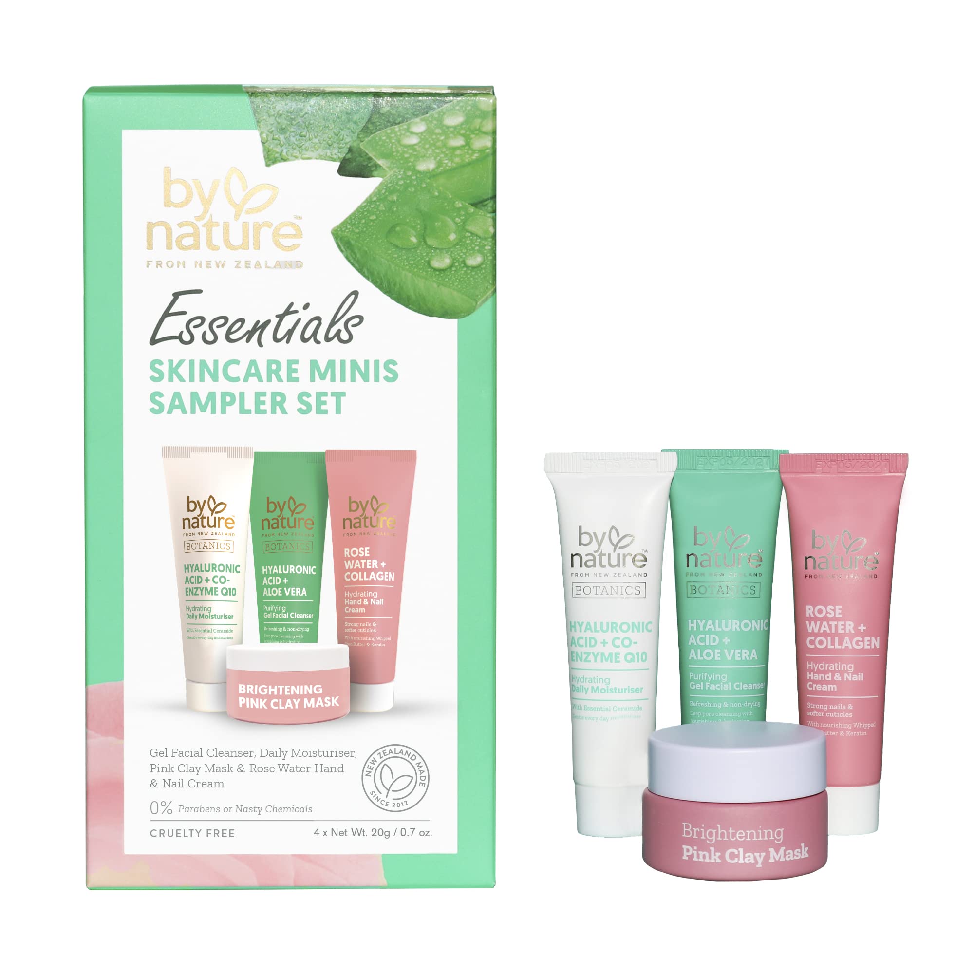 By Nature Essentials Skincare Minis Sampler Set - Travel Size Skincare Gift Set for Women | Hydrating Face Care Kit with Cleanser, Toner & Moisturizer | Perfect for Travel, Gifting & Daily Skincare Routine