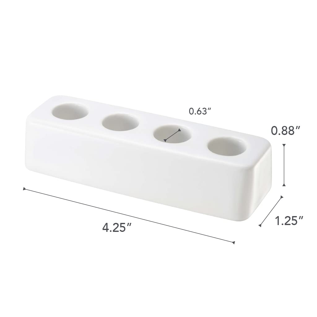 YAMAZAKI Home 2612 Toothbrush Stand Holder & Organizer - White Bathroom Countertop Organizer for Toothbrushes, Razors & Essentials | Perfect for Small Spaces, Vanity Organization & Travel
