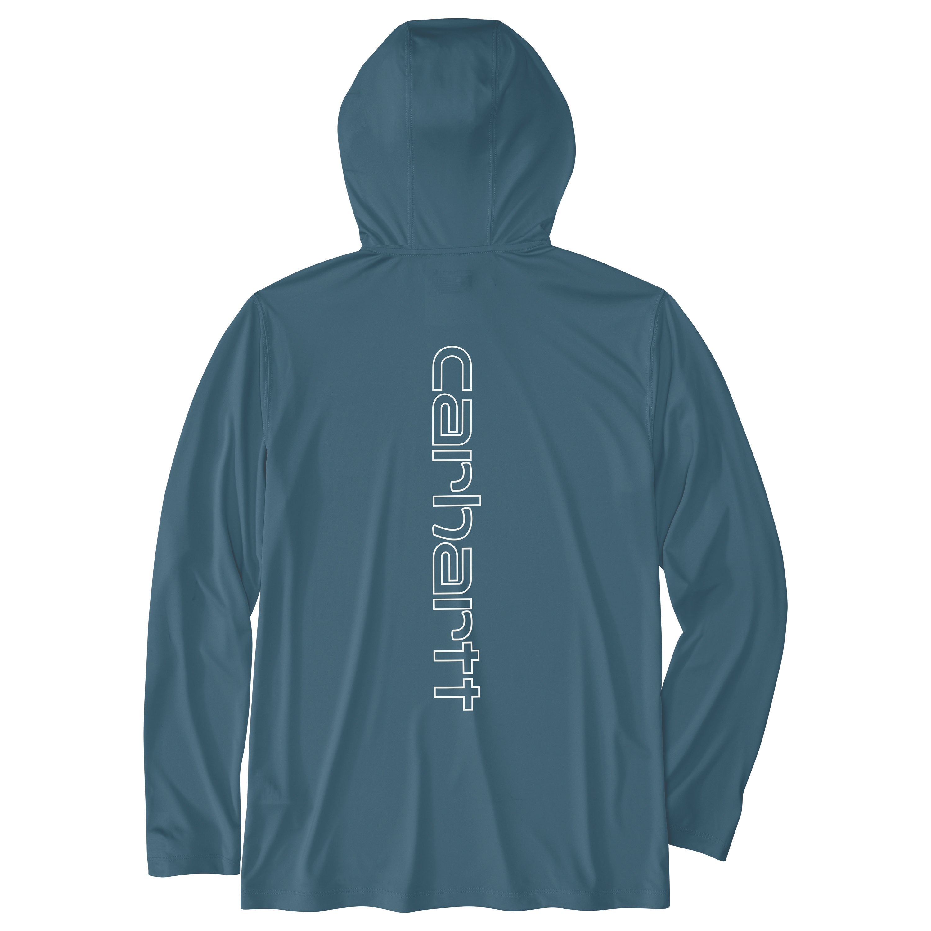 Carhartt Men's Force Sun Defender Hooded Logo Long Sleeve T-Shirt - UPF 50+ Sun Protection, Moisture Wicking Work Shirt for Outdoor Activities, Hiking & Construction