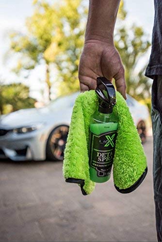Liquid X Classic Detail Spray Combo - 16oz Car Detailing Spray & Green Xtreme Waffle Weave Microfiber Towels Kit | Premium Auto Detailing Supplies for Cars, Trucks & Motorcycles | Perfect for Shine Enhancement & Paint Protection