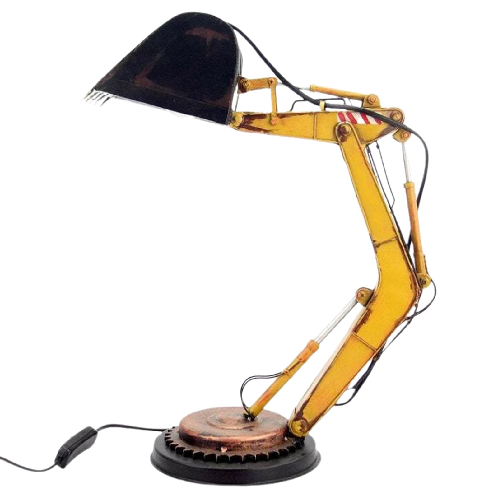 NUZYZ Adjustable Industrial LED Table Lamp - Excavator Design for Bedroom, Patio & Home Decor | Dimmable Digger-Shaped Nightstand Light for Living Room, Office & Dorm
