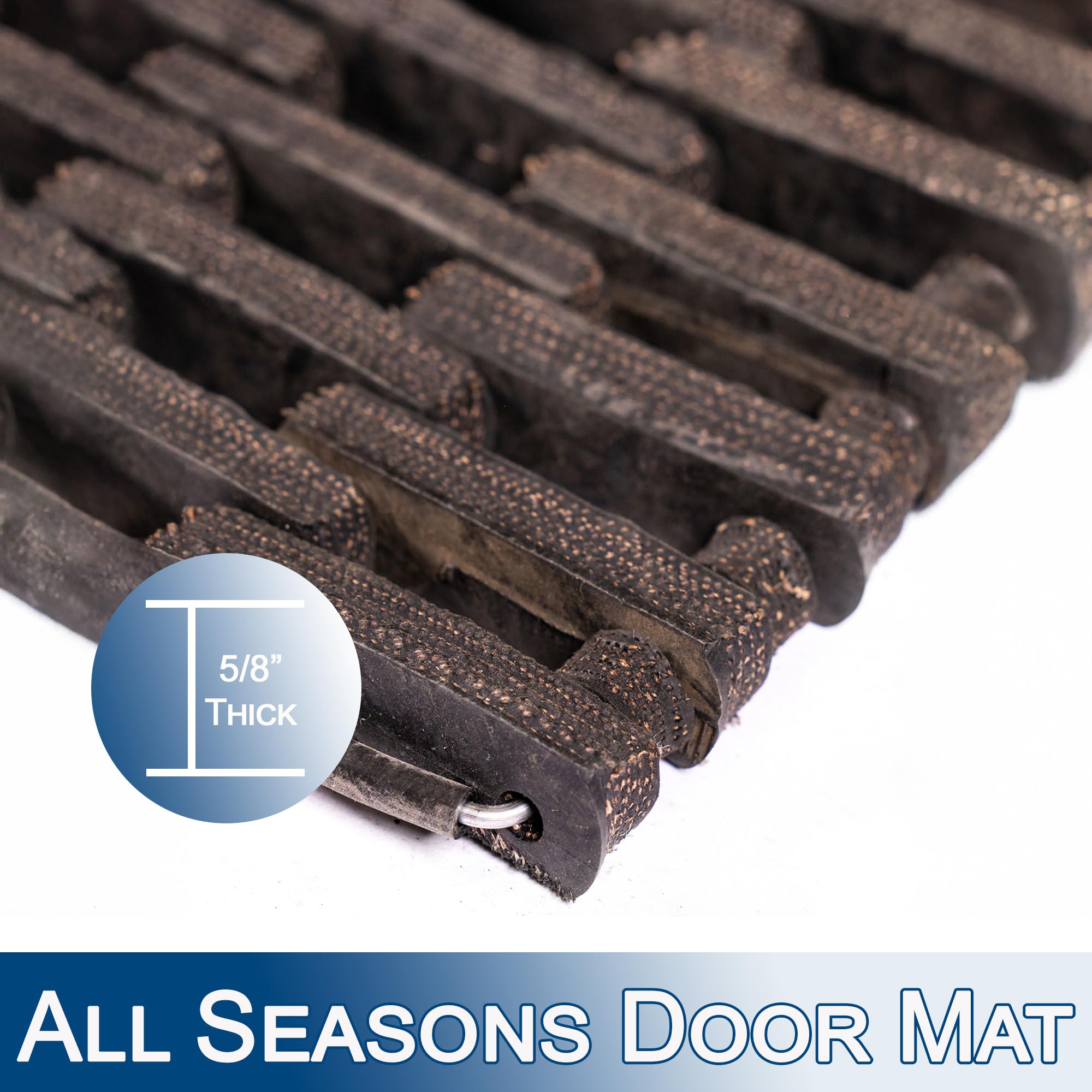 Durable Durite Recycled Tire-Link Outdoor Entrance Mat - Heavy Duty Straight Weave Design, 20
