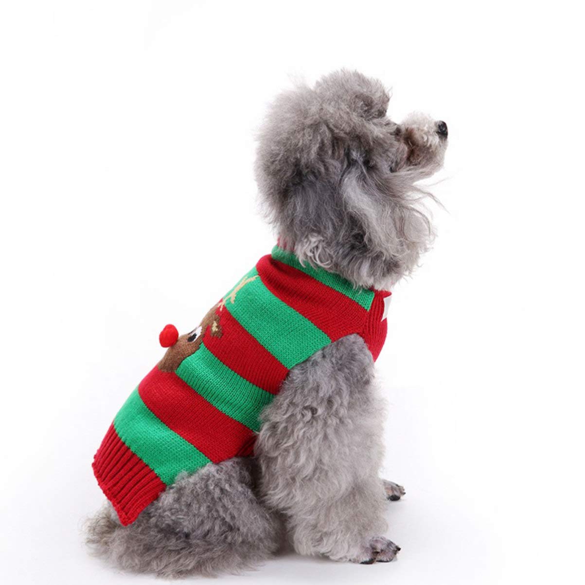 Baluue Christmas Pet Sweater - Cozy Santa Claus Costume for Dogs & Cats - Festive Holiday Winter Clothes for Pet Parties & Family Gatherings - Red Pet Apparel for Christmas Photos & Indoor Celebrations