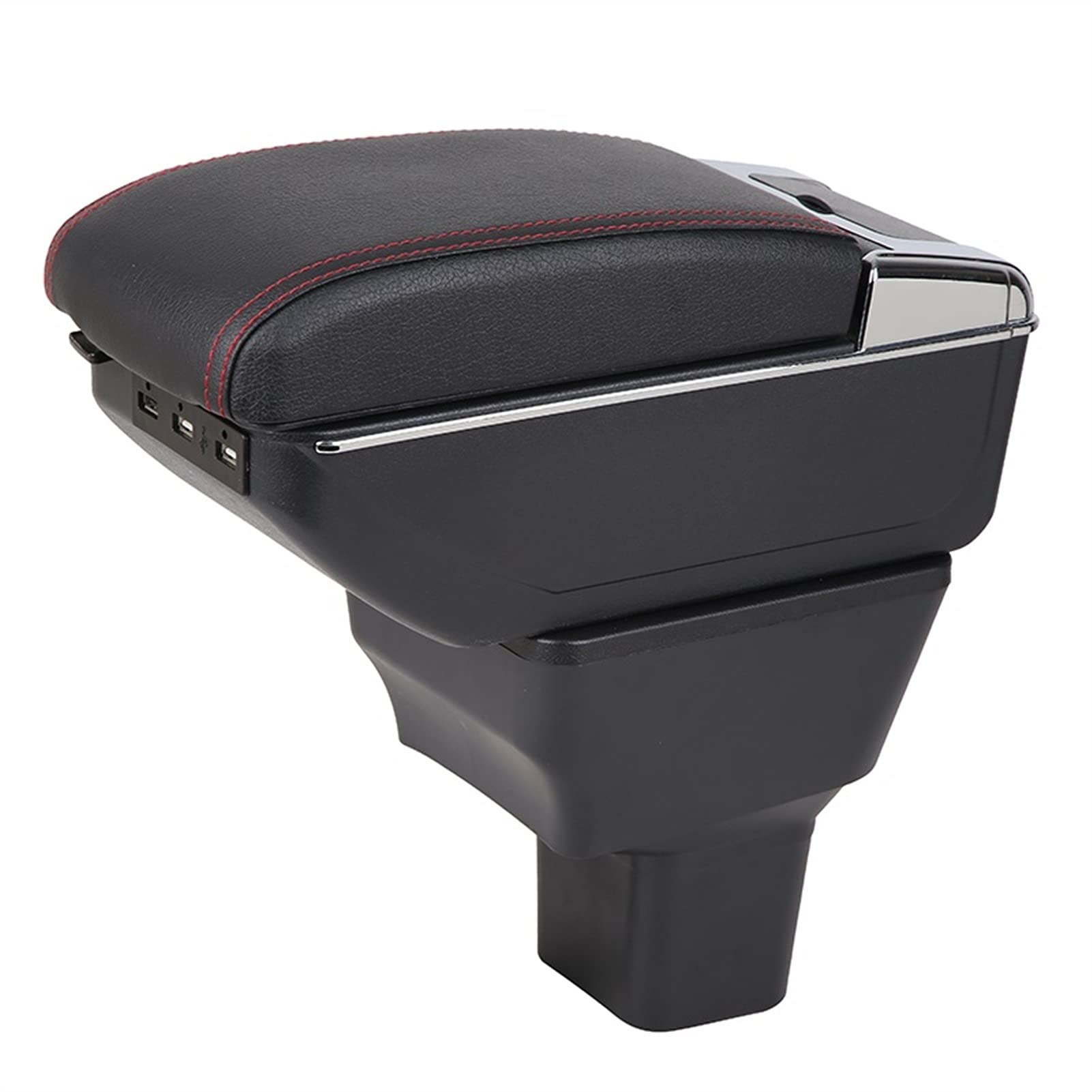 Nissan Versa & Almera 2020-2021 Center Console Armrest Storage Box - PU Leather Organizer with USB Port & Ashtray - Perfect for Car Accessories, Road Trips & Daily Commute