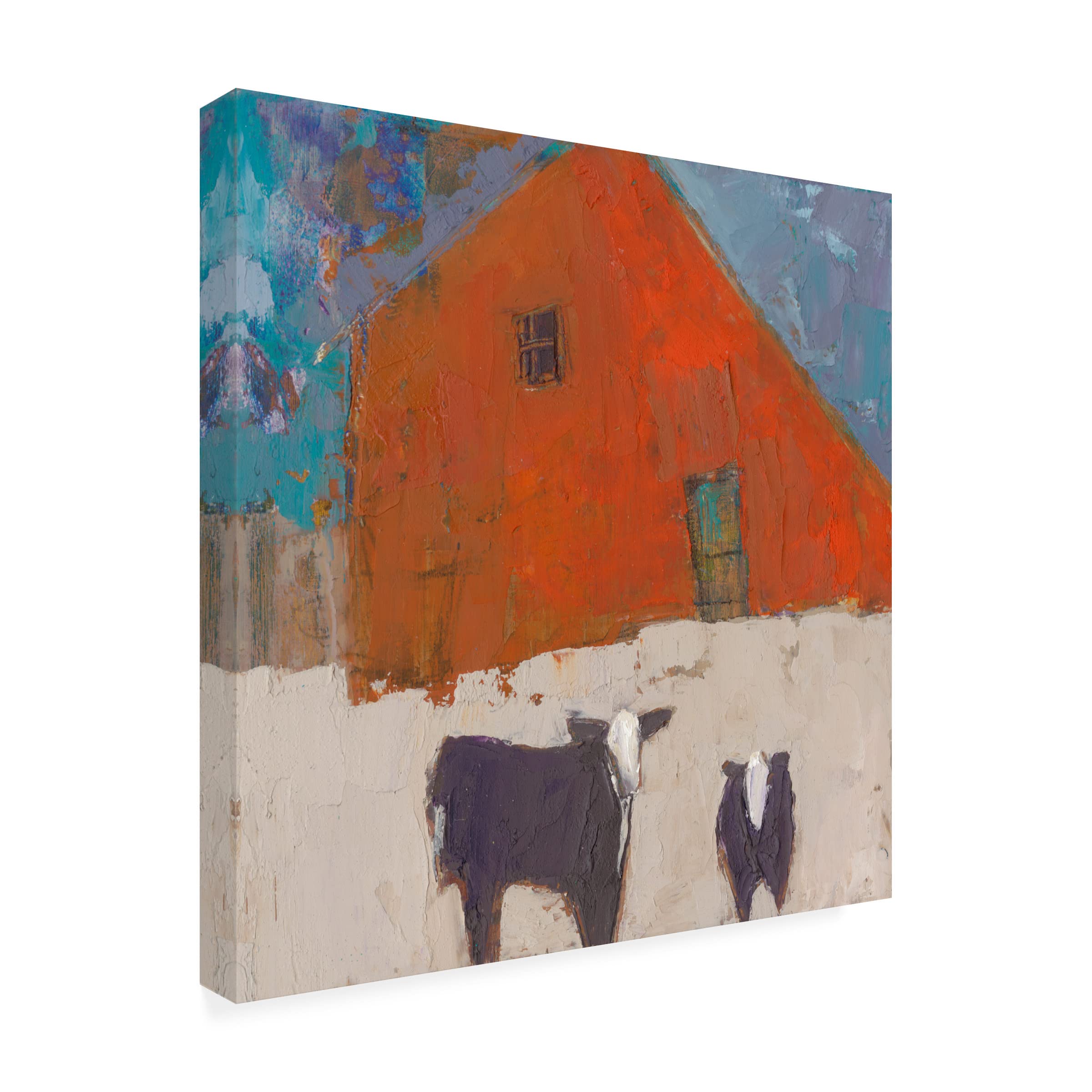 Trademark Fine Art 'Hazel Barn' Canvas Wall Art by Sue Jachimiec - Rustic Farmhouse Decor for Living Room, Bedroom & Office