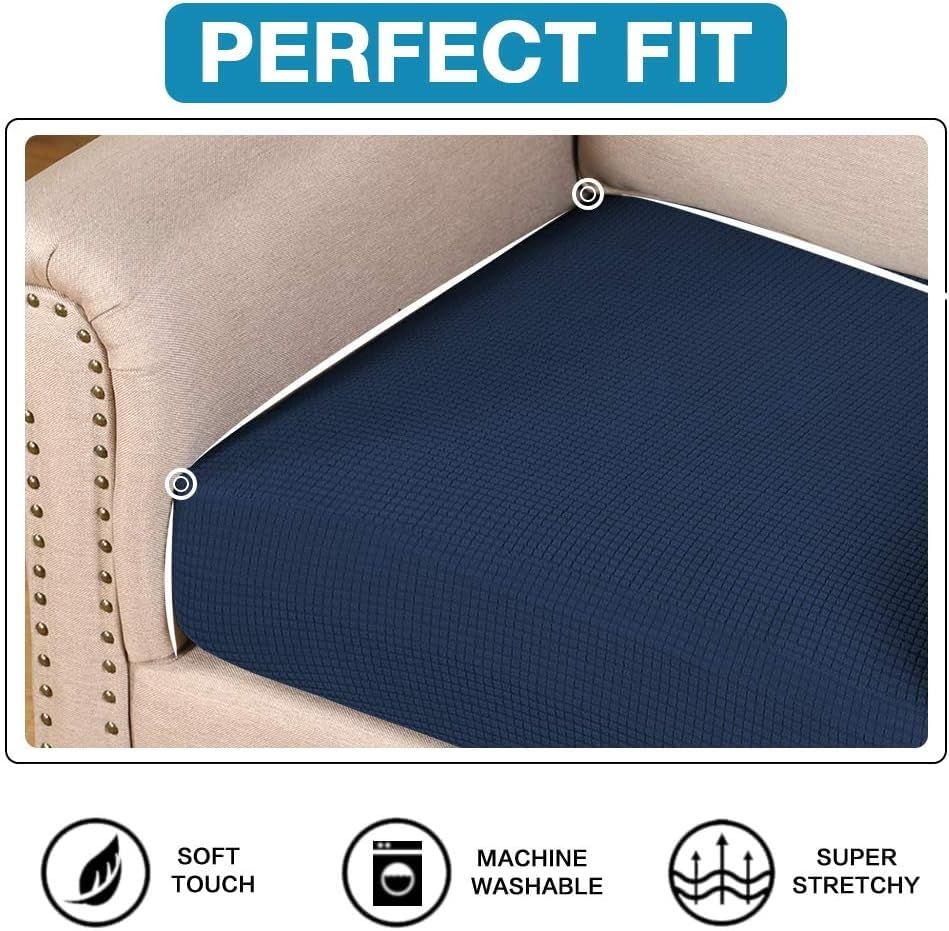 Premium Flamingo Print Seat Cushion Covers - 2-Piece XL Sofa Slipcover Set with Elastic Bottom, Navy Blue Furniture Protector for Couches & Sectionals | Waterproof & Pet-Friendly Home Decor for Living Room, Office, or Dorm