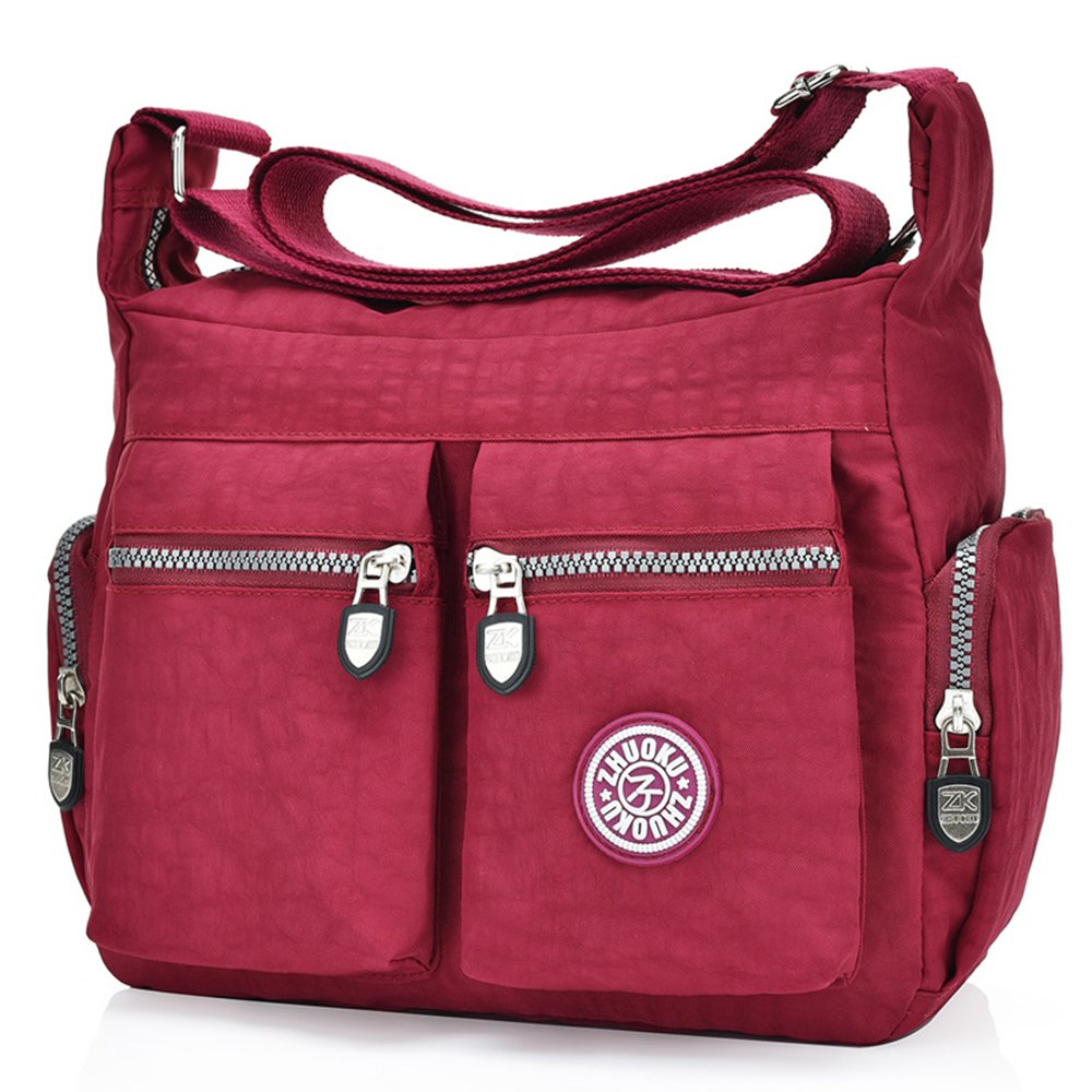 **Chikencall Women's Crossbody Shoulder Bag - Waterproof Nylon Purse with Multiple Pockets, Lightweight Casual Handbag for Travel, Work & Daily Use**