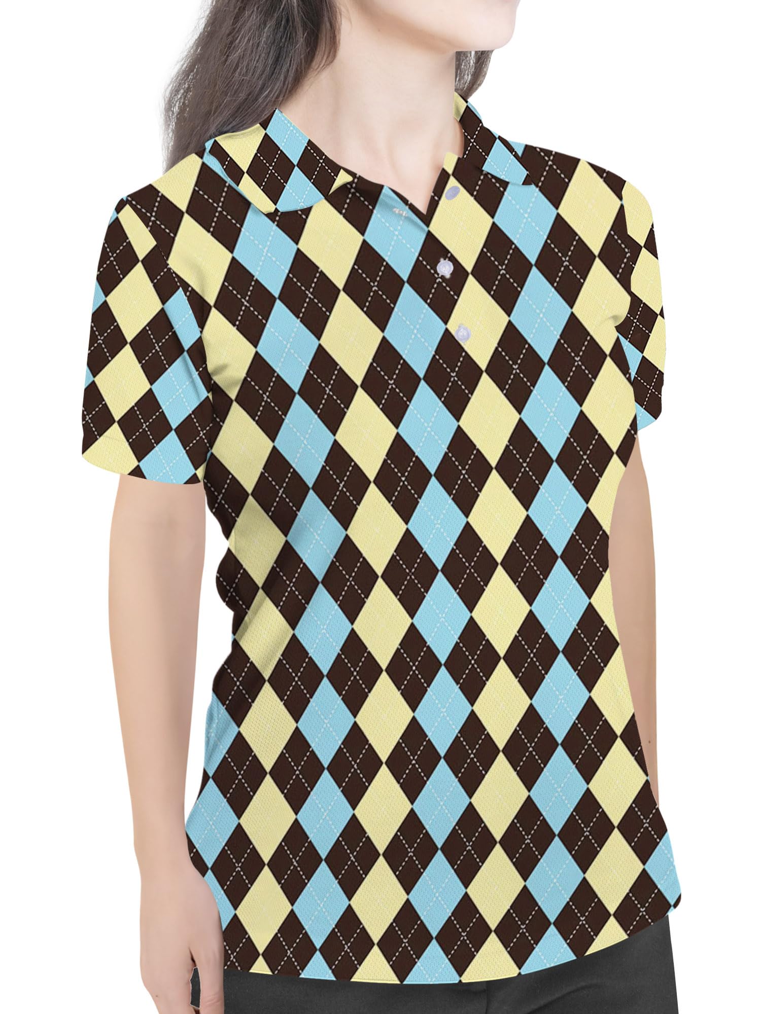 Women's Golf Polo Shirts - Funny Printed Design, Breathable & Comfortable Golf Outfits - Perfect Gift for Female Golf Lovers - Ideal for Golf Courses, Tournaments & Casual Wear