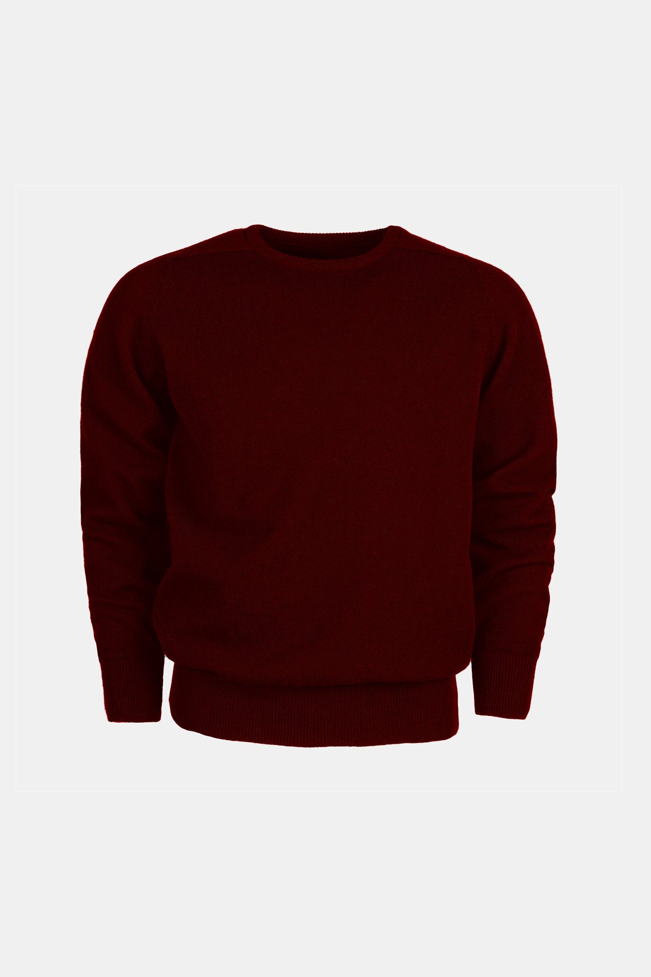 Premium Men's Lambswool Sweater - Saddle Shoulder Crew Neck in Burgundy | Warm Winter Knitwear for Casual & Business Wear | Office, Dating & Holiday Outfits