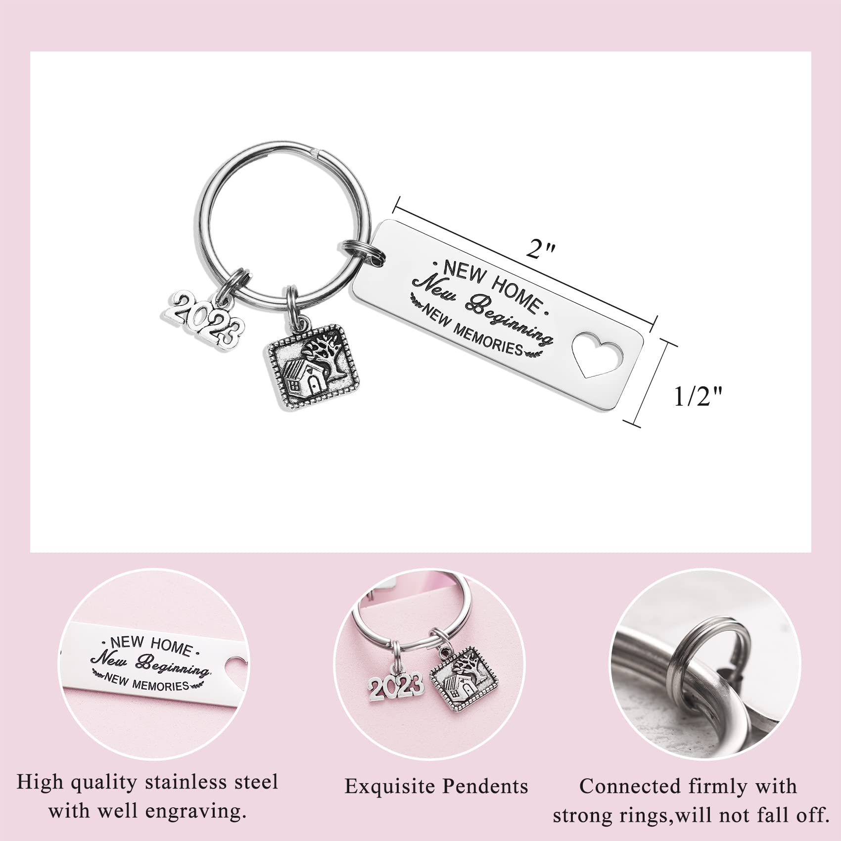 2023 Best Housewarming Gifts for New Homeowners - Elegant House Keychains & New Home Keychain Set - Perfect for Housewarming Parties, First Home Celebrations & Welcome Gifts