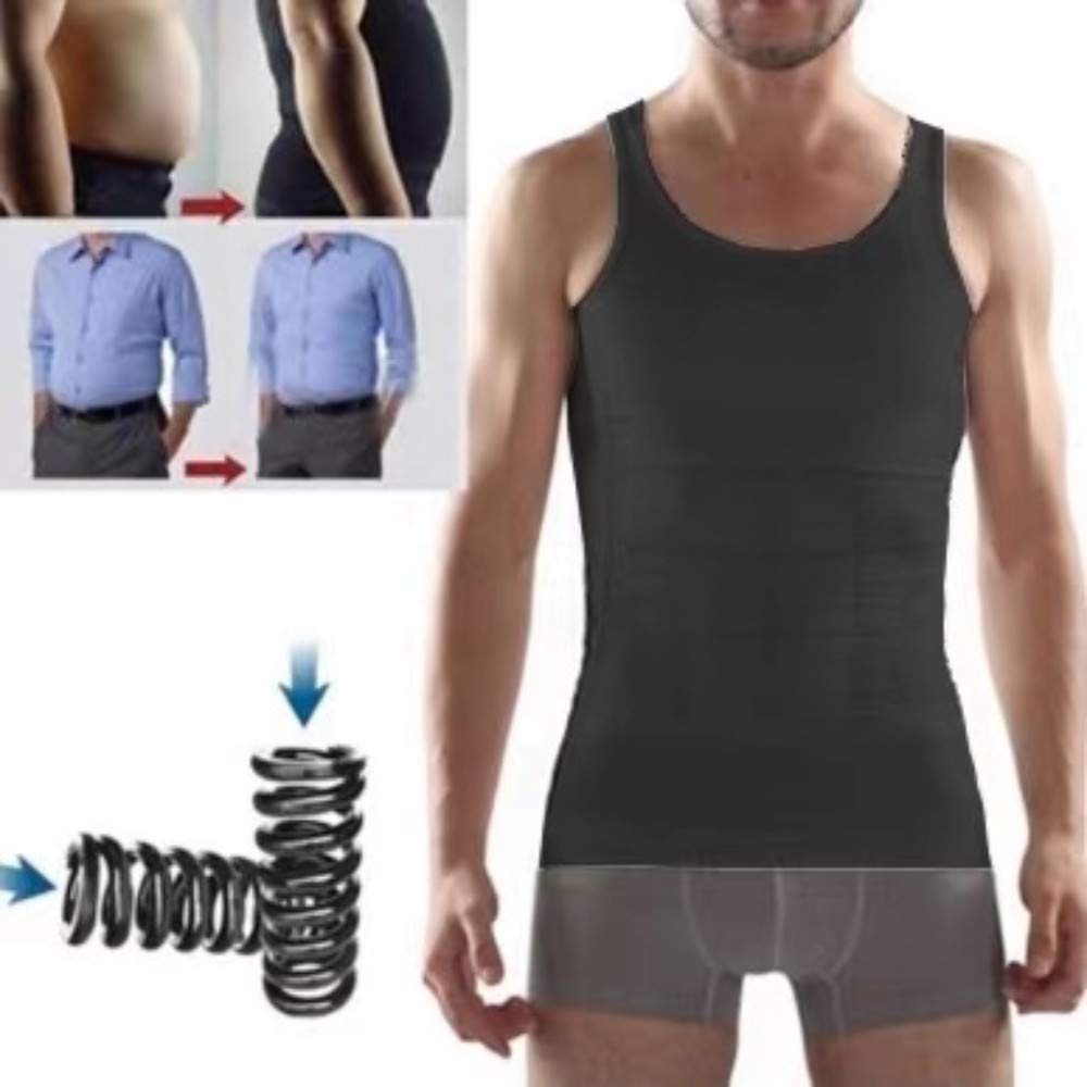 Men's Compression Shirt - Workout Vest for Tummy Control & Gynecomastia - Moisture Wicking Performance Undershirt for Gym, Running & Sports Activities