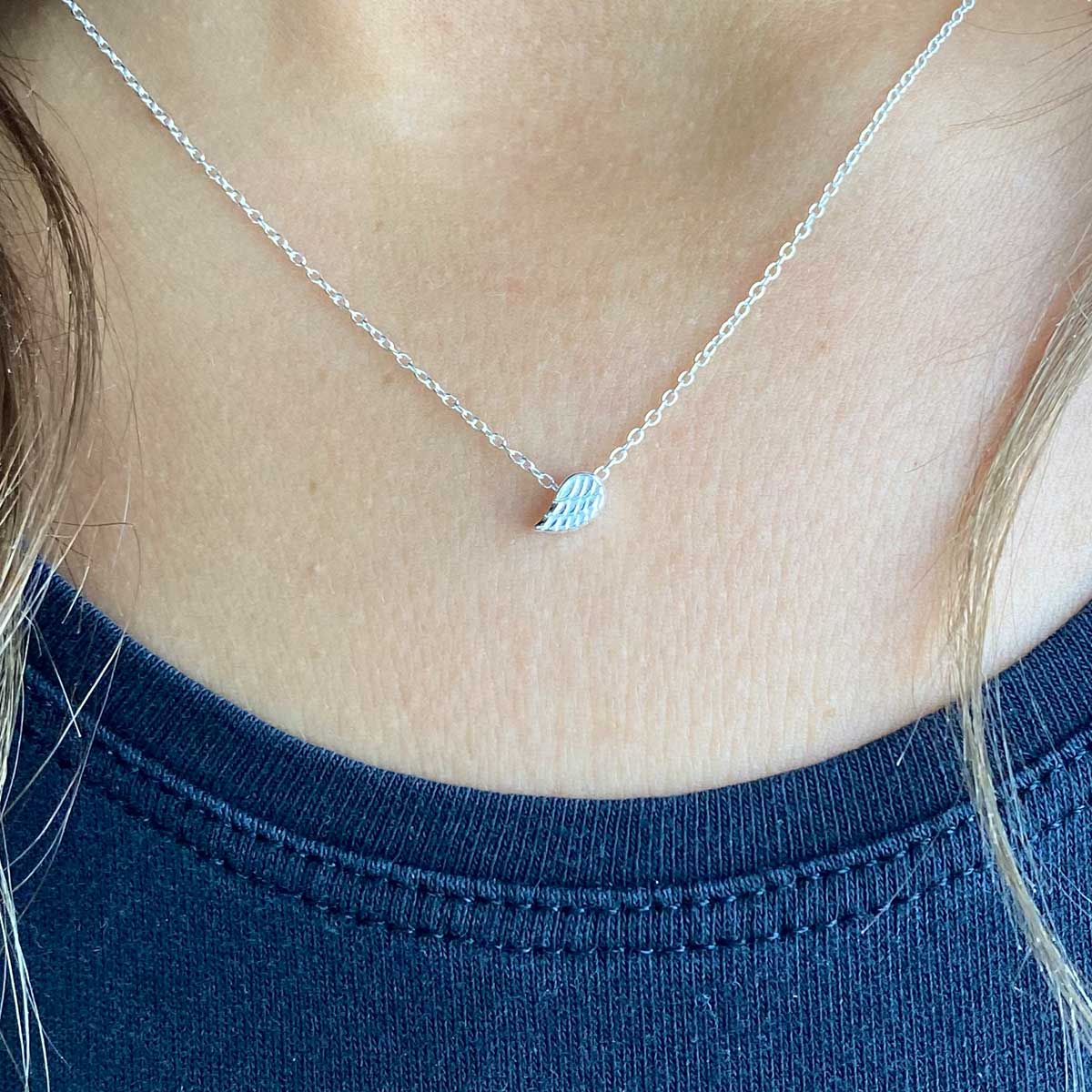 925 Sterling Silver Angel Wing Necklace with Personalized Gift Box - Perfect for Birthdays, Anniversaries & Special Occasions