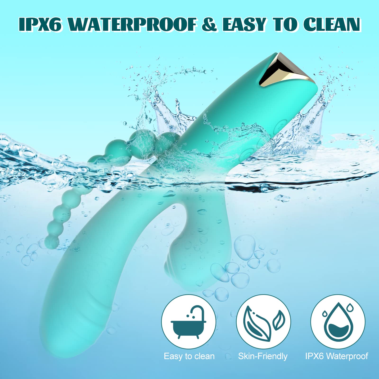 Premium G-Spot Rabbit Vibrator with 10 Vibration Modes & Suction - 3-in-1 Clitoral Stimulation, Anal Dildo for Women & Couples - Waterproof Rechargeable Silicone Adult Toy - Perfect for Solo Play & Romantic Nights