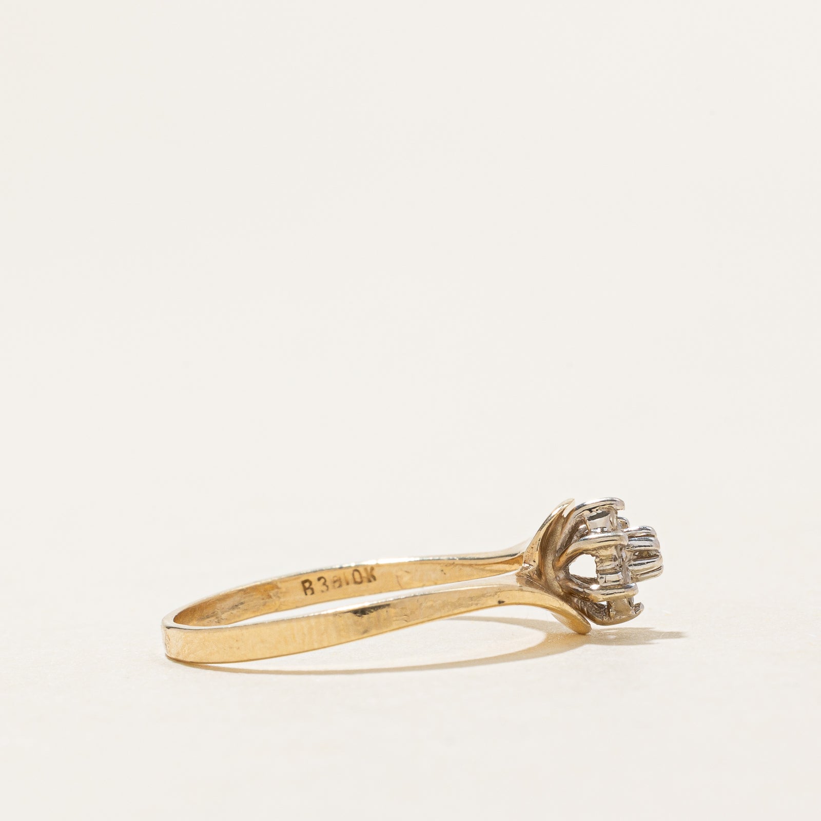 0.07ctw Diamond Petal Bypass Ring for Women - Size 5.75 - Elegant Floral Engagement & Wedding Band - Perfect for Proposals, Anniversaries, and Special Occasions