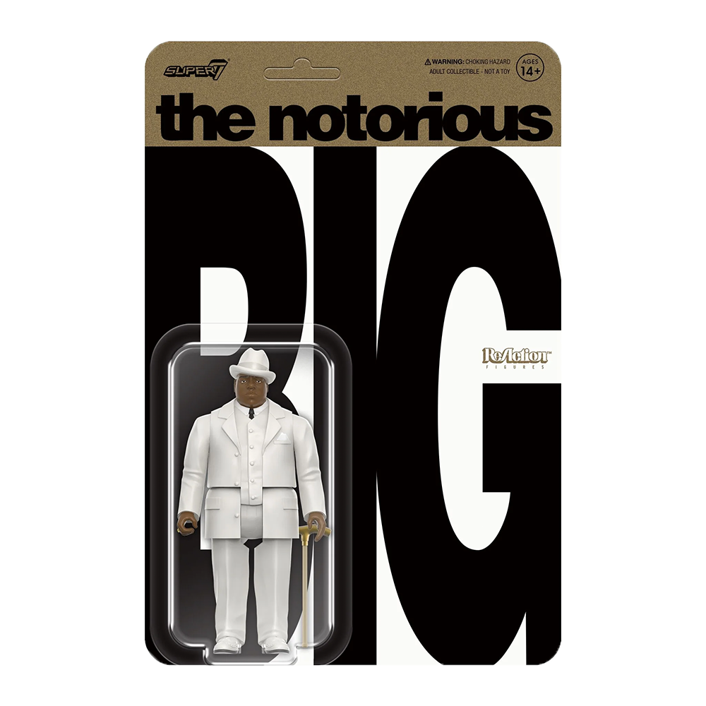 Biggie In Suit Reaction Wave 3 Action Figure - Collectible Hip Hop Memorabilia for Fans & Pop Culture Enthusiasts - Perfect for Display, Gifts, and Nostalgic Home Decor