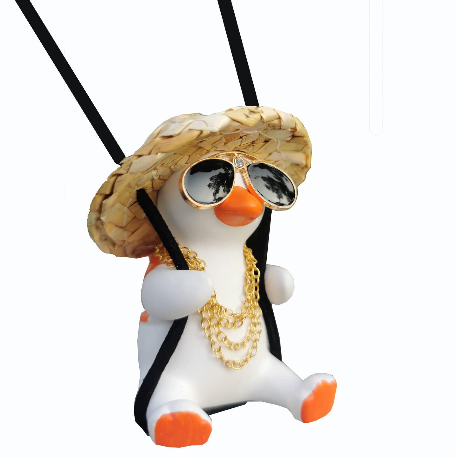 Cool Swinging Duck Car Hanging Ornament - Funny Rear View Mirror Accessories for Cars & Trucks | Cute Car Charms for Teens, Men & Women | Perfect for Road Trips & Daily Commutes