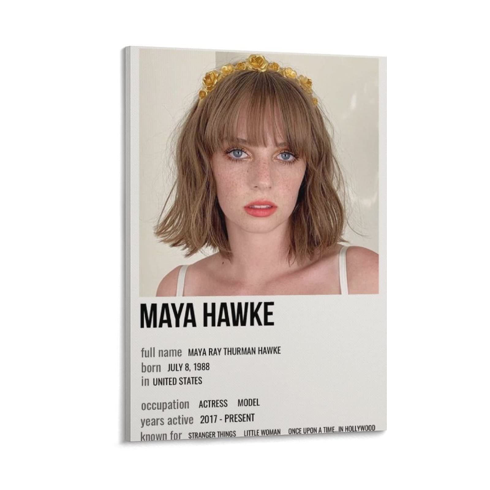 Maya Hawke Canvas Poster - 12x18 Inches (30x45cm) Framed Wall Art for Bedroom, Office & Living Room Decor - Perfect Gift for Sports & Landscape Lovers - Home, Dorm & Workspace Decoration