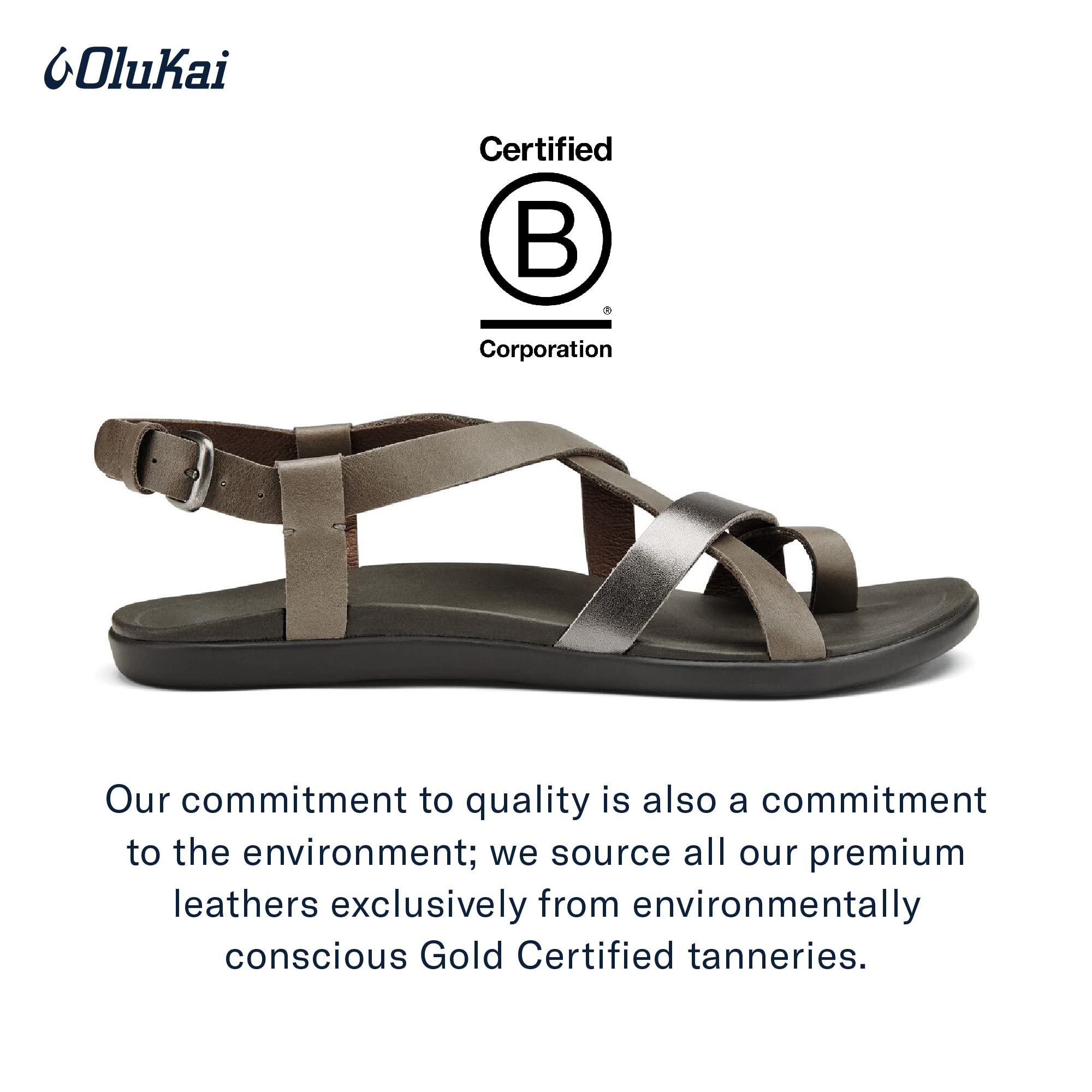 OLUKAI Upena Women's Beach Sandals - Quick-Dry Water Resistant Flip Flops with Non-Slip Wet Grip Soles | Lightweight Comfortable Slides for Pool, Vacation & Summer Outdoor Activities