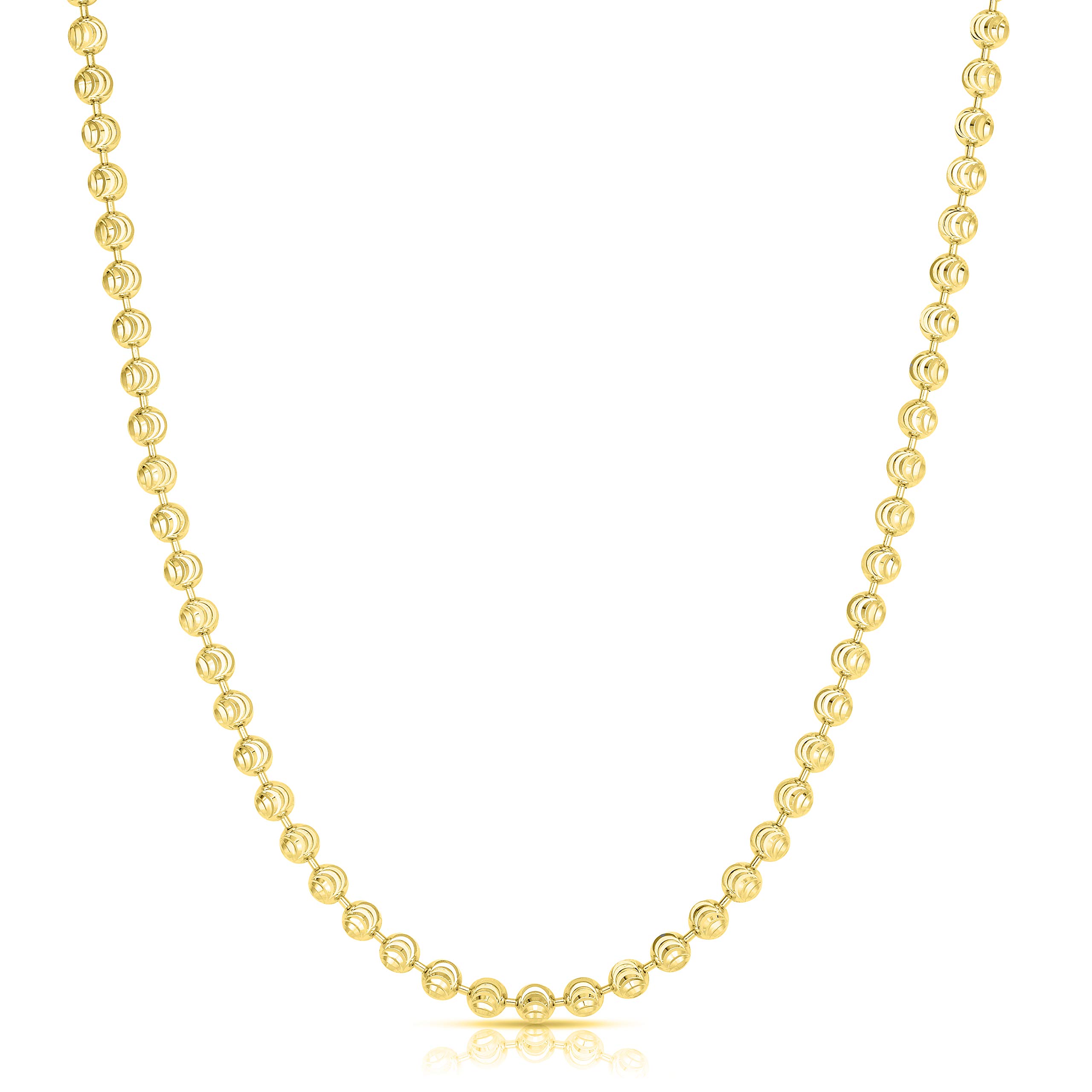 ARGENTO REALE 925 Sterling Silver Moon Bead Necklace - Solid Silver Beaded Necklace for Men & Women | Unisex Jewelry Gift for Birthday, Anniversary & Special Occasions | Perfect for Everyday Wear, Date Nights & Gifting